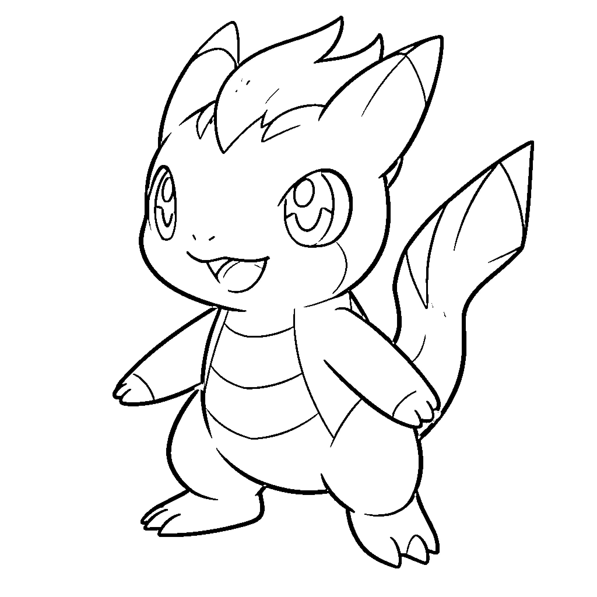 Xavier the Joyful Creature Coloring Page (free black-and-white line drawing printable PDF for all, from beginners to advanced learners, including children, teens, adults, and seniors)