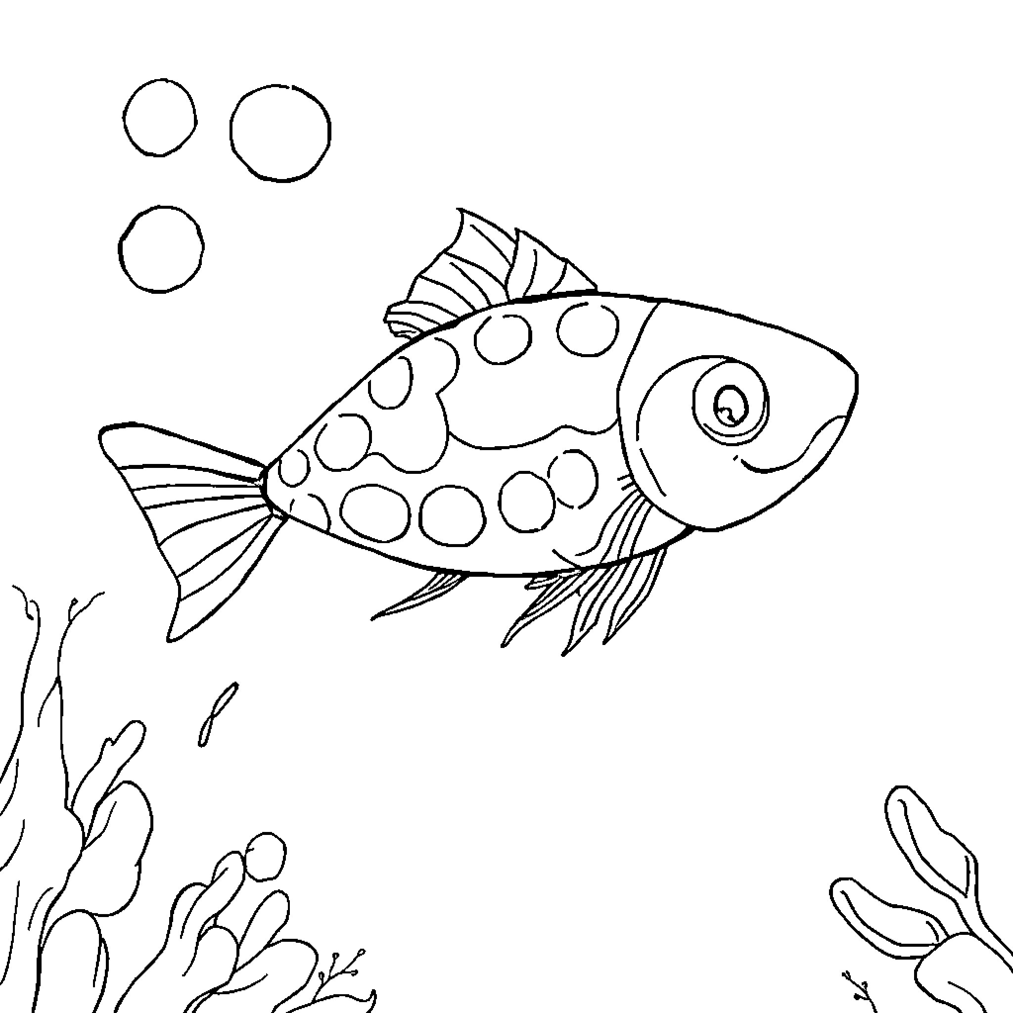 Zooplankton exploring the underwater world Coloring Page (free black-and-white line drawing printable PDF for all, from beginners to advanced learners, including children, teens, adults, and seniors)