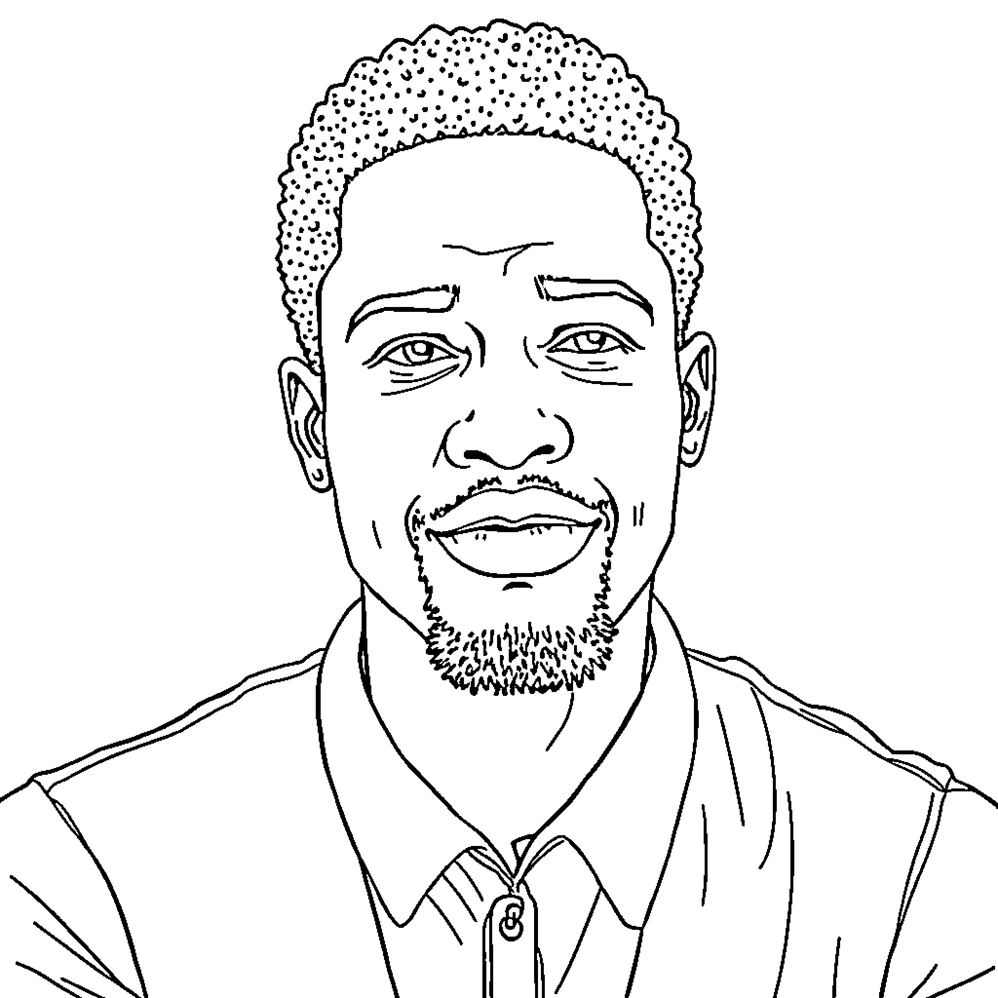 Pretendian man in formal attire Coloring Page (free black-and-white line drawing printable PDF for all, from beginners to advanced learners, including children, teens, adults, and seniors)