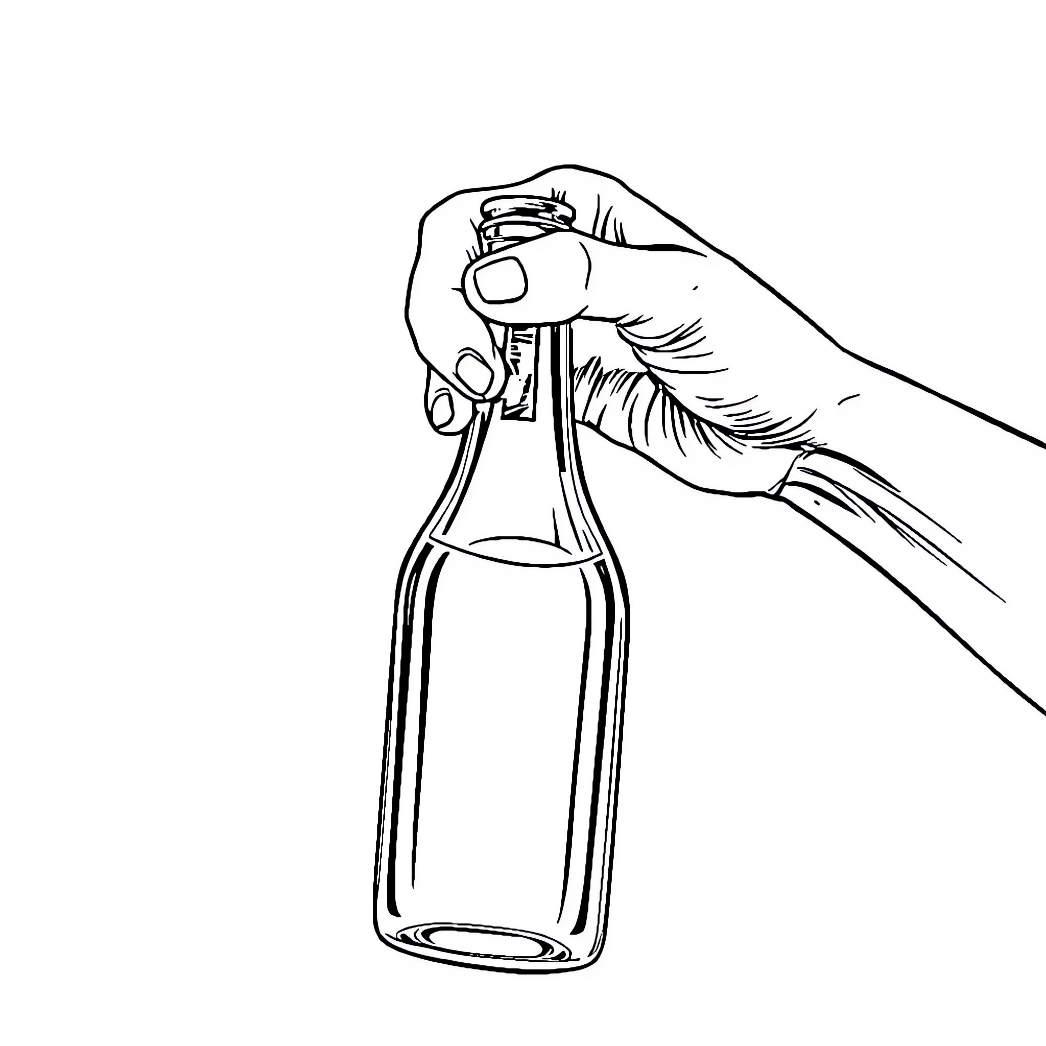 Person spraying from a bottle Coloring Page (free black-and-white line drawing printable PDF for all, from beginners to advanced learners, including children, teens, adults, and seniors)