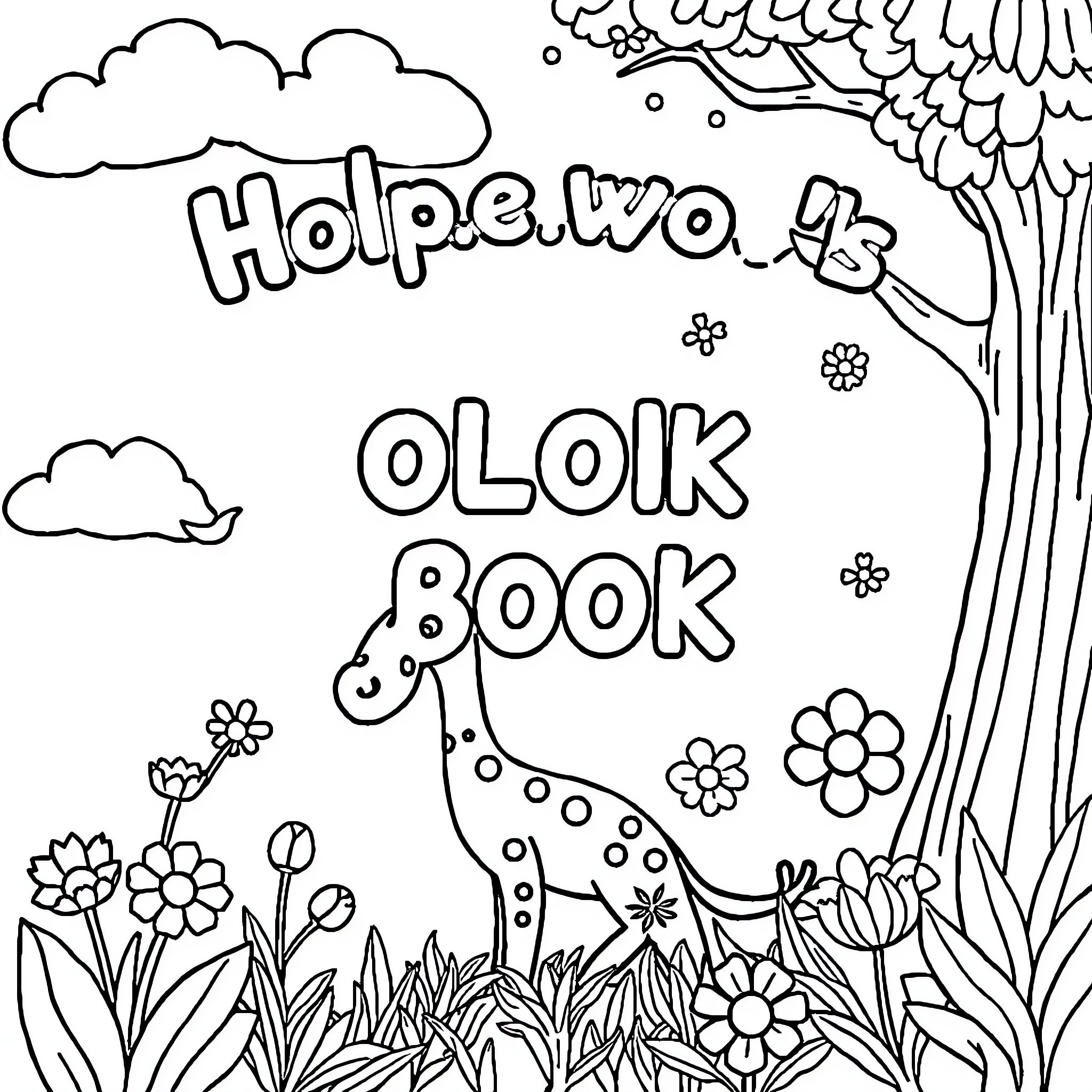 Child exploring coloring book with forest animals Coloring Page (free black-and-white line drawing printable PDF for all, from beginners to advanced learners, including children, teens, adults, and seniors)