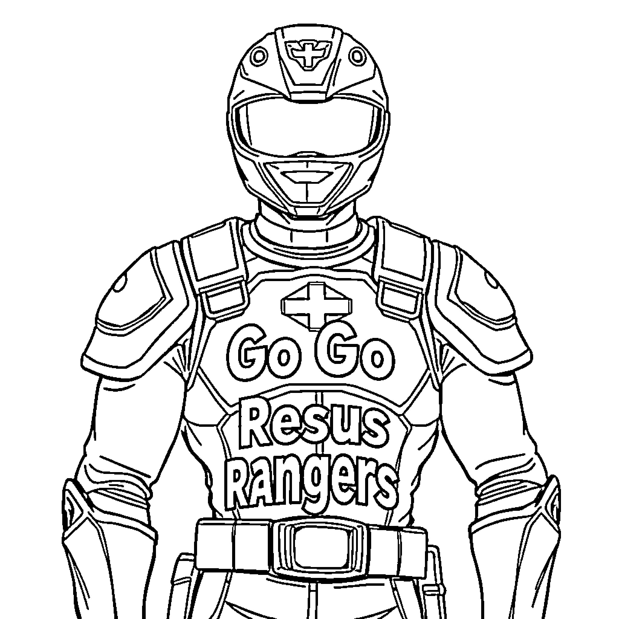 Medic in Heroic Ranger Uniform Coloring Page (free black-and-white line drawing printable PDF for all, from beginners to advanced learners, including children, teens, adults, and seniors)