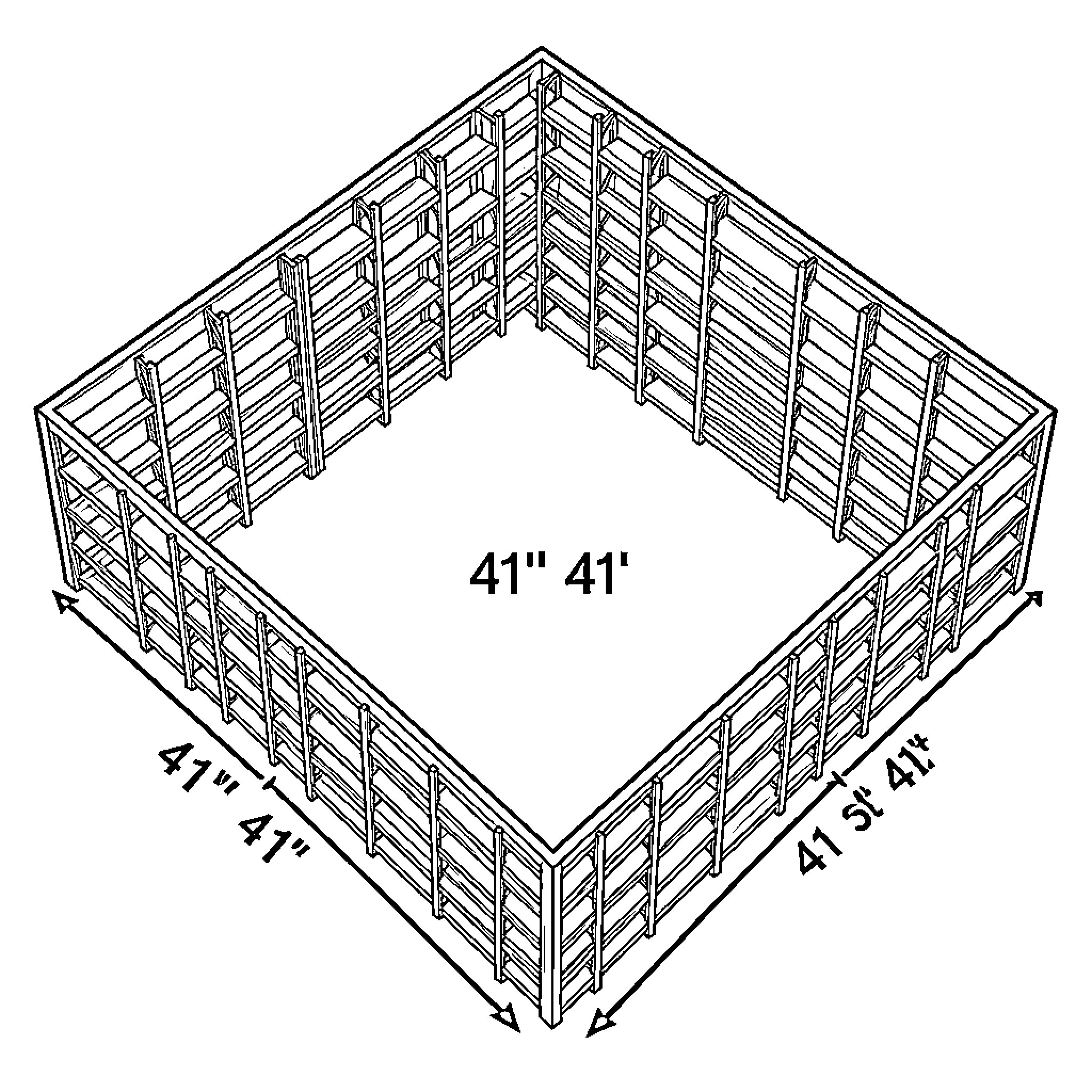 Building with wooden frames and dimensions Coloring Page (free black-and-white line drawing printable PDF for all, from beginners to advanced learners, including children, teens, adults, and seniors)