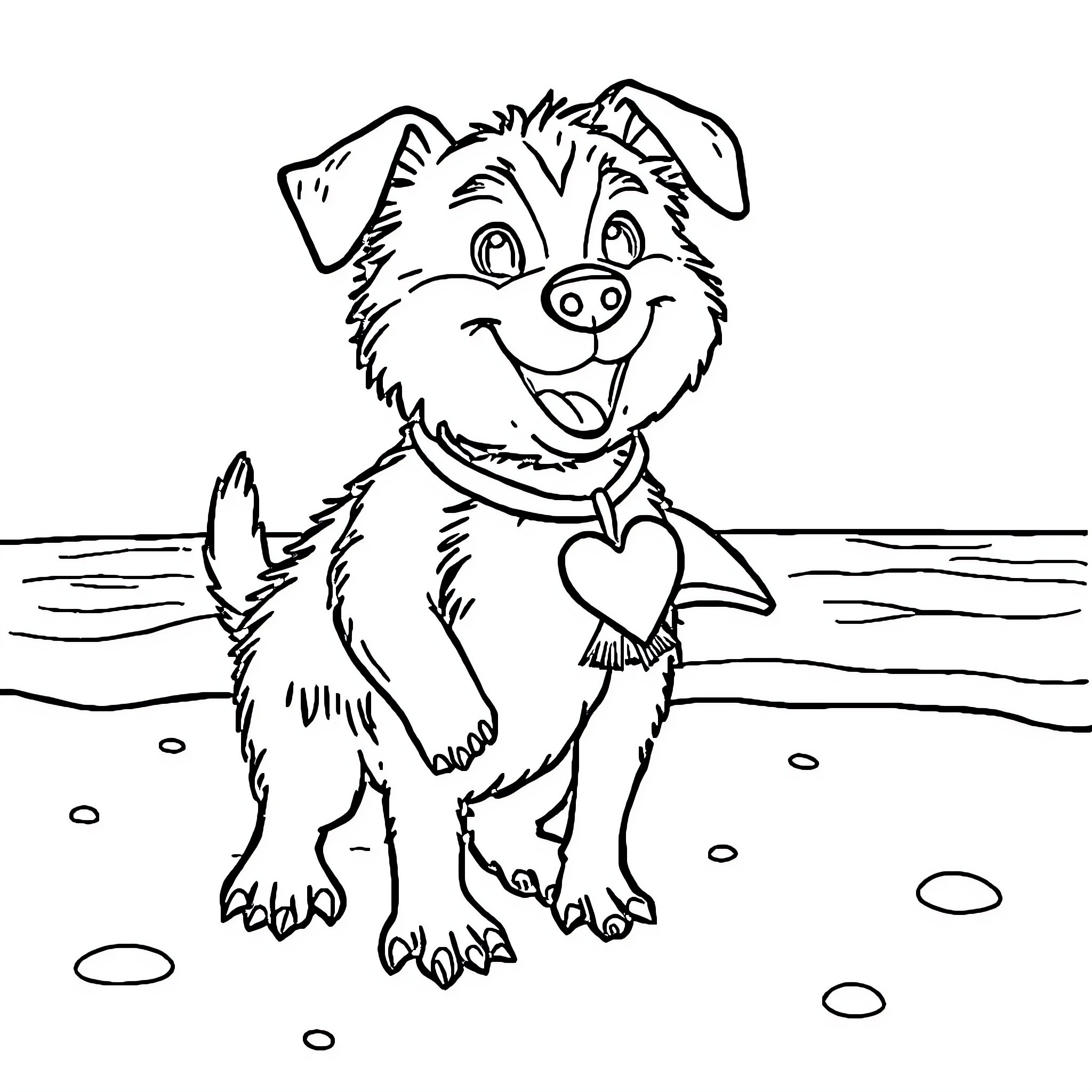 Dachshund playing happily on the beach Coloring Page (free black-and-white line drawing printable PDF for all, from beginners to advanced learners, including children, teens, adults, and seniors)