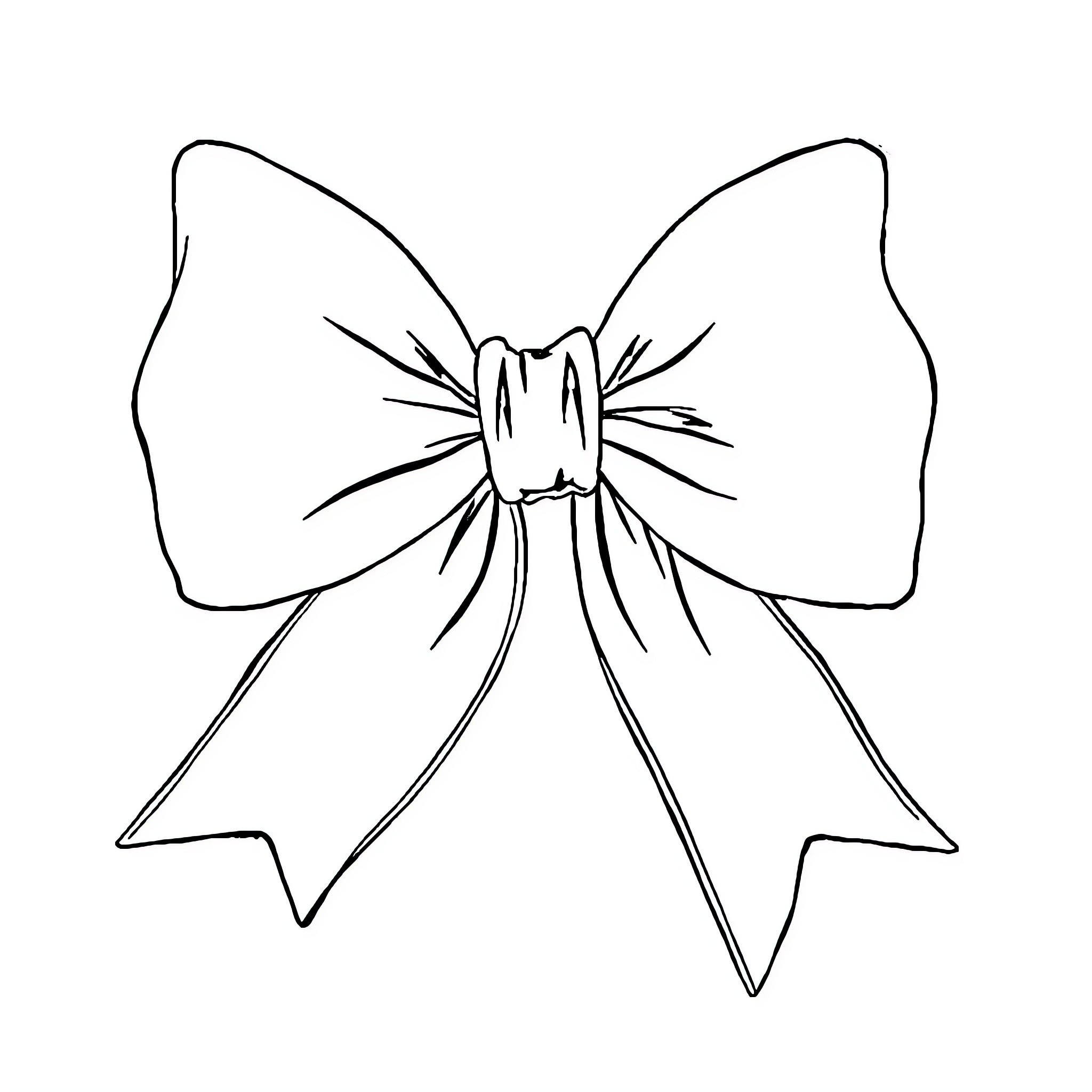 Bow with Distinct Features Coloring Page (free black-and-white line drawing printable PDF for all, from beginners to advanced learners, including children, teens, adults, and seniors)
