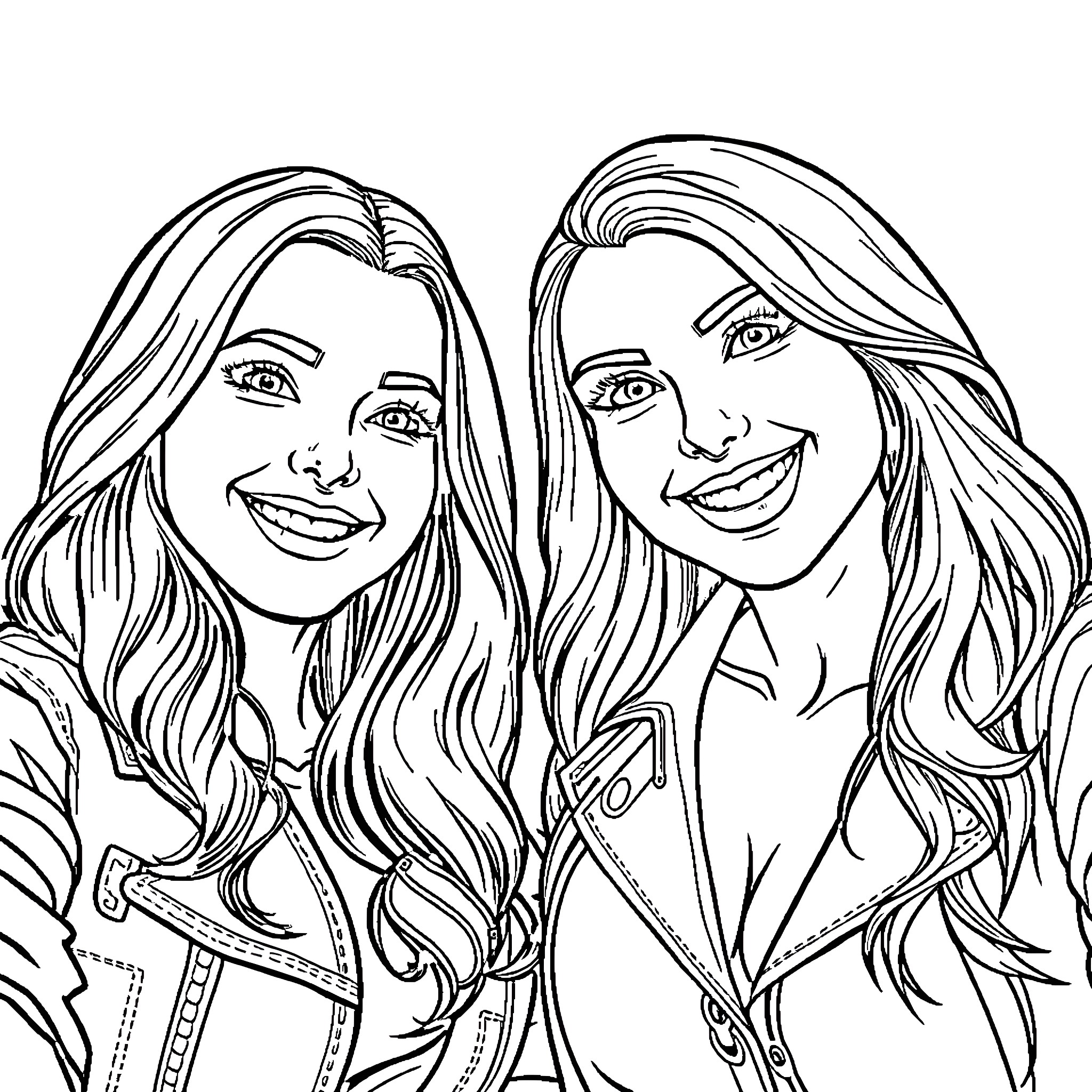 Natasha Romanoff in casual attire with smiling expression Coloring Page (free black-and-white line drawing printable PDF for all, from beginners to advanced learners, including children, teens, adults, and seniors)