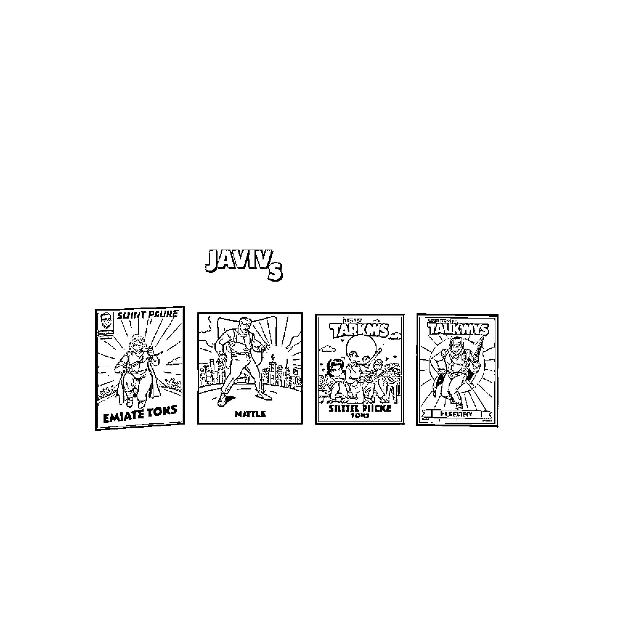Movie Scenes of Comic Book Characters Coloring Page (free black-and-white line drawing printable PDF for all, from beginners to advanced learners, including children, teens, adults, and seniors)