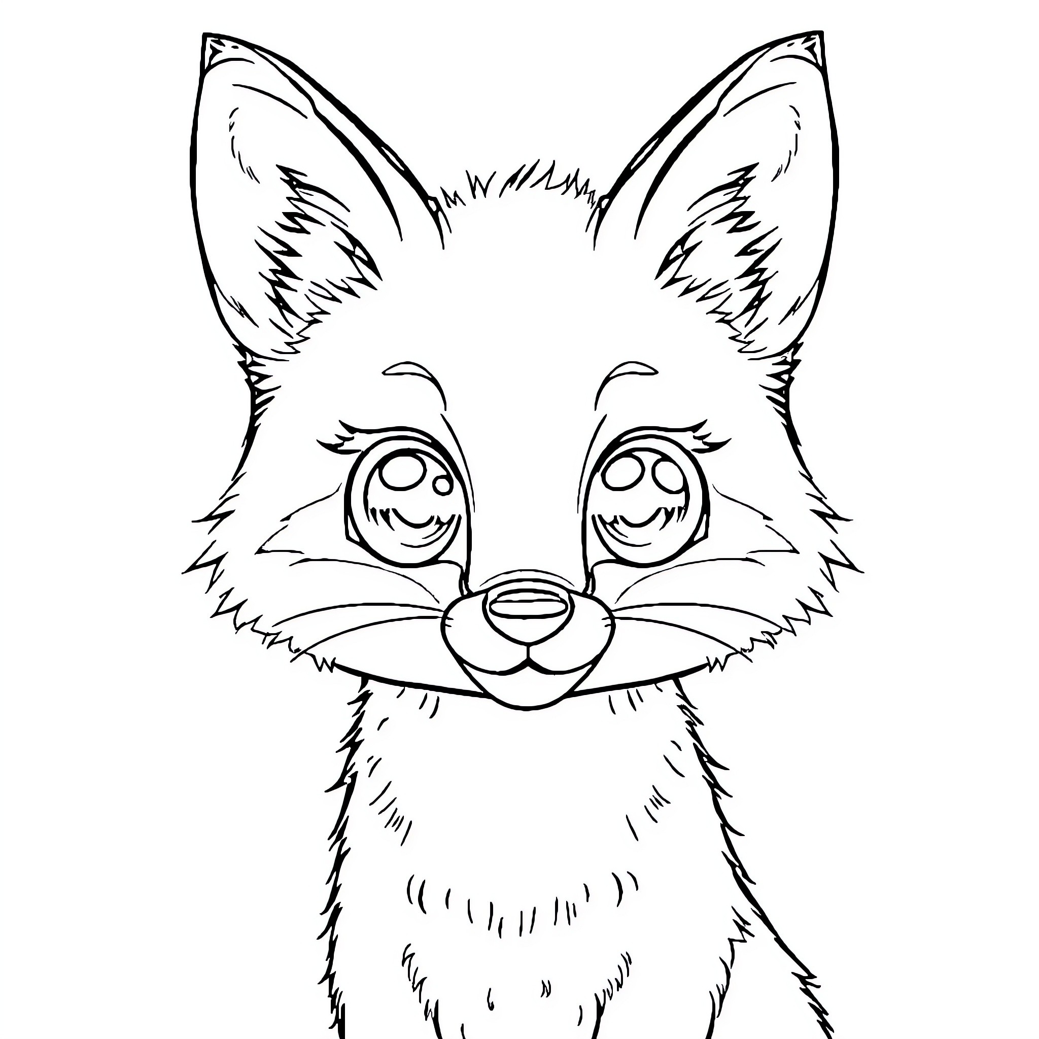 Fox making a silly face Coloring Page (free black-and-white line drawing printable PDF for all, from beginners to advanced learners, including children, teens, adults, and seniors)
