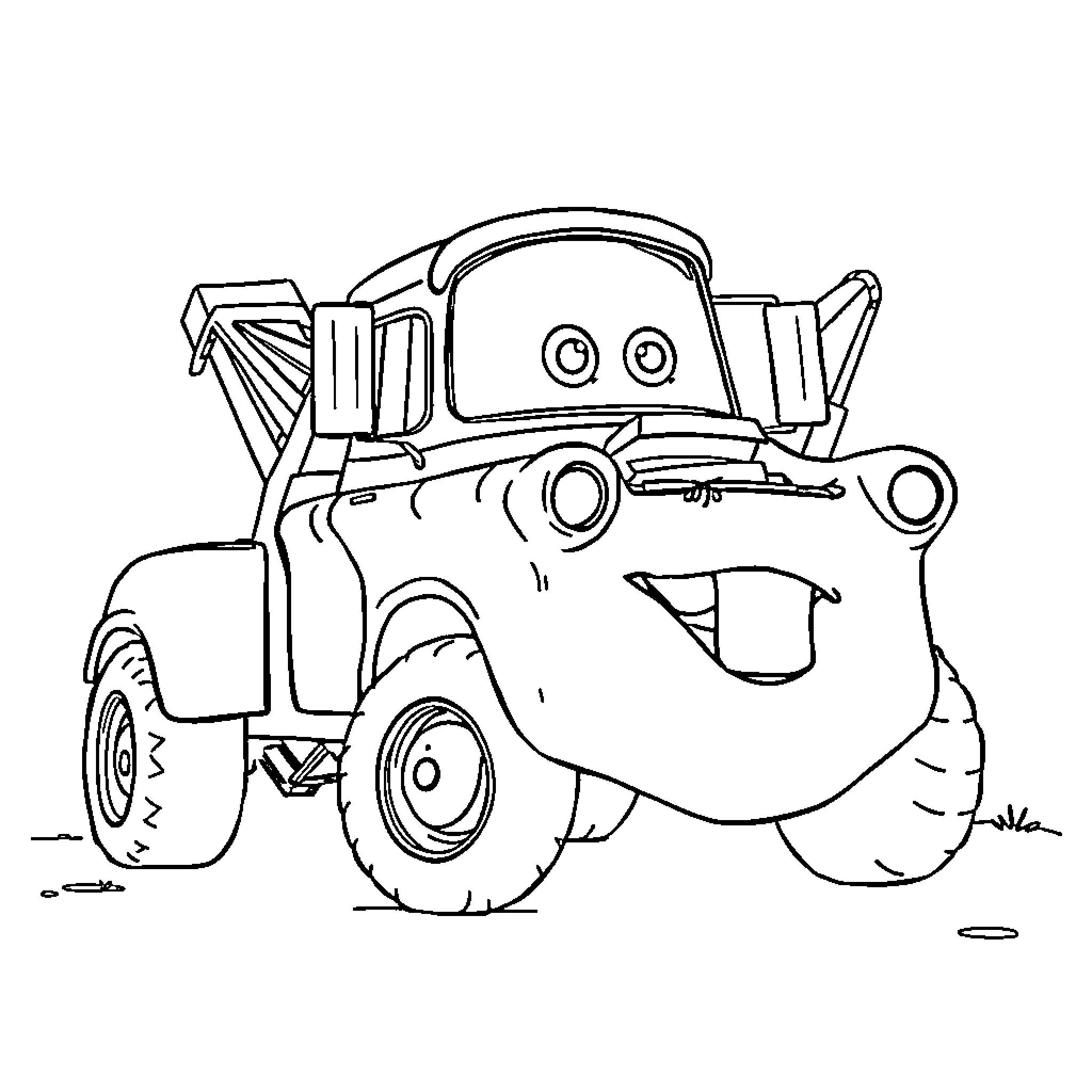 Tow Truck assisting broken down vehicle Coloring Page (free black-and-white line drawing printable PDF for all, from beginners to advanced learners, including children, teens, adults, and seniors)