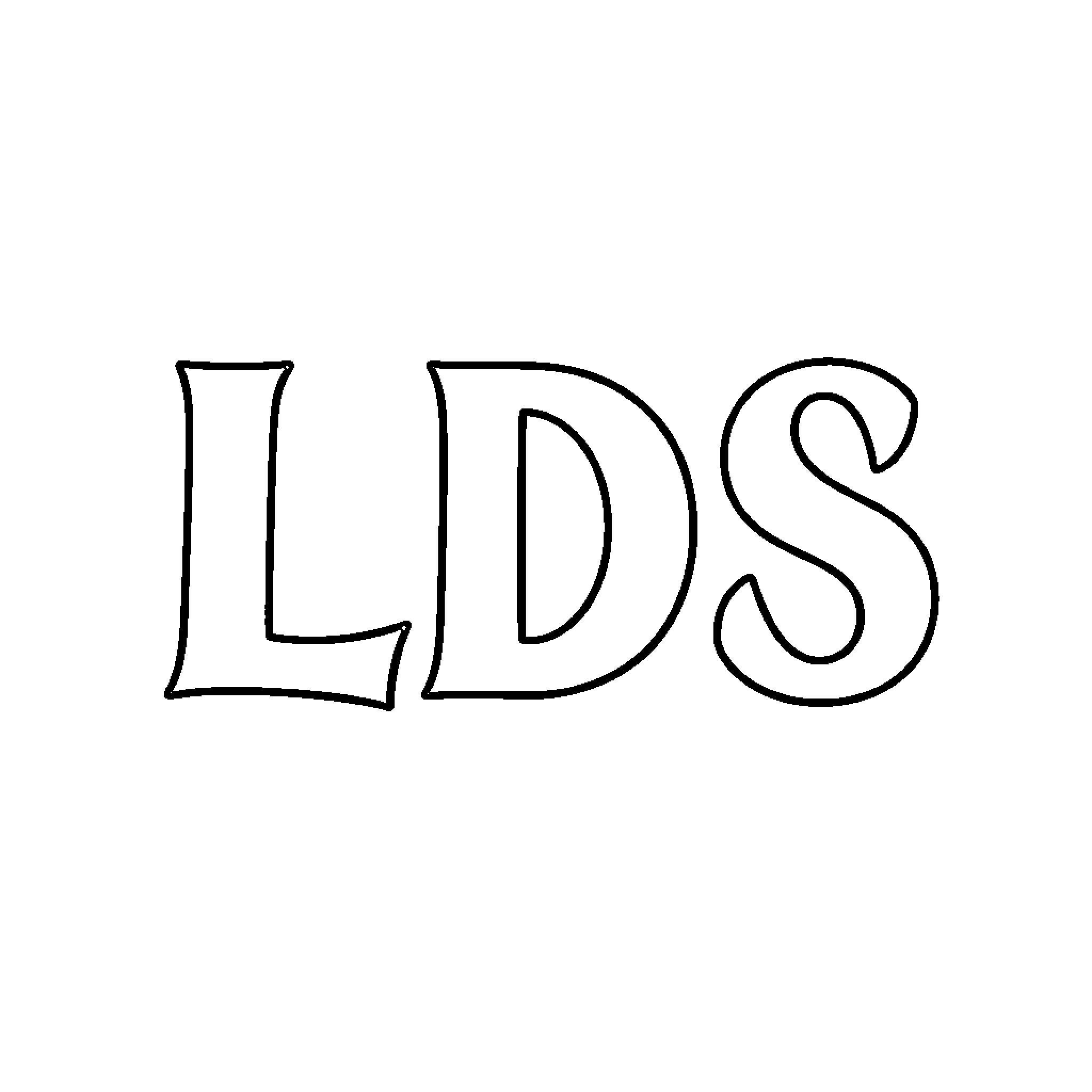 LDS Logo Shown in Outline Coloring Page (free black-and-white line drawing printable PDF for all, from beginners to advanced learners, including children, teens, adults, and seniors)