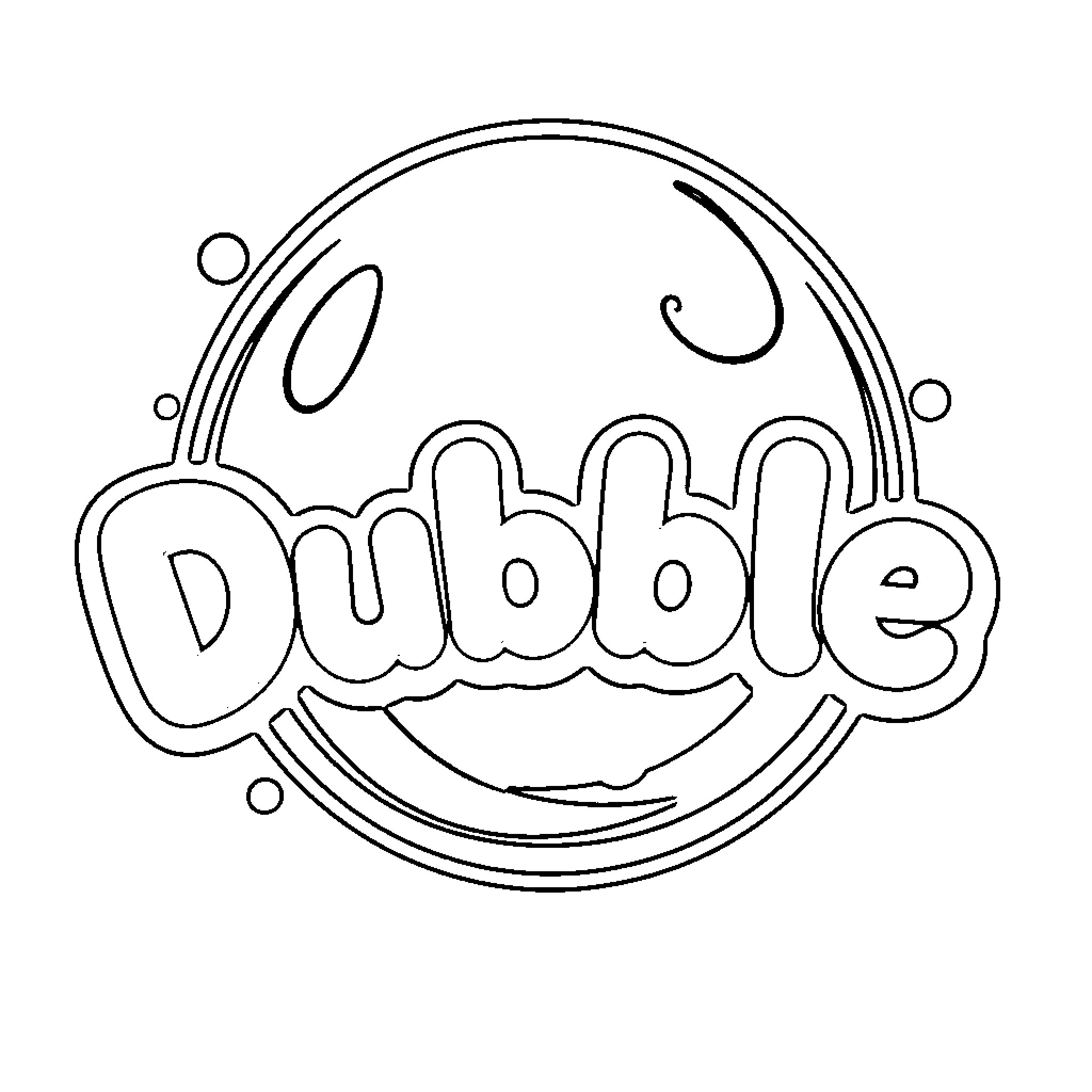 Dubble Bubble Fun Circle Coloring Page (free black-and-white line drawing printable PDF for all, from beginners to advanced learners, including children, teens, adults, and seniors)