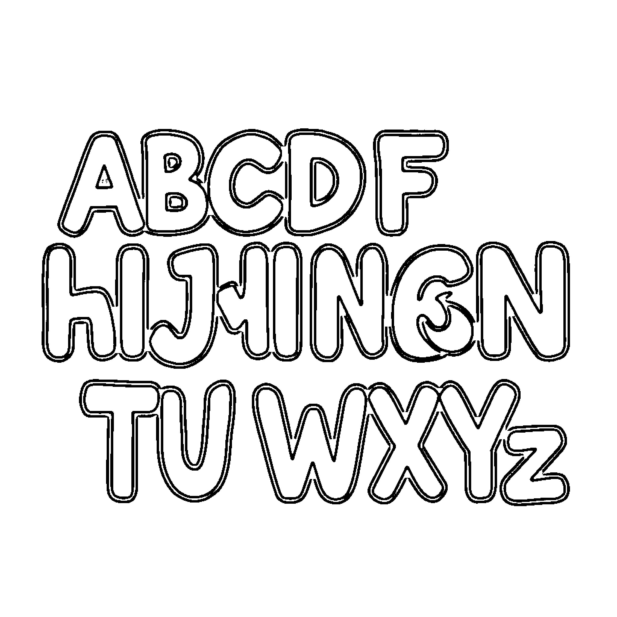 Alphabet Letters Forming Playful Design Coloring Page (free black-and-white line drawing printable PDF for all, from beginners to advanced learners, including children, teens, adults, and seniors)