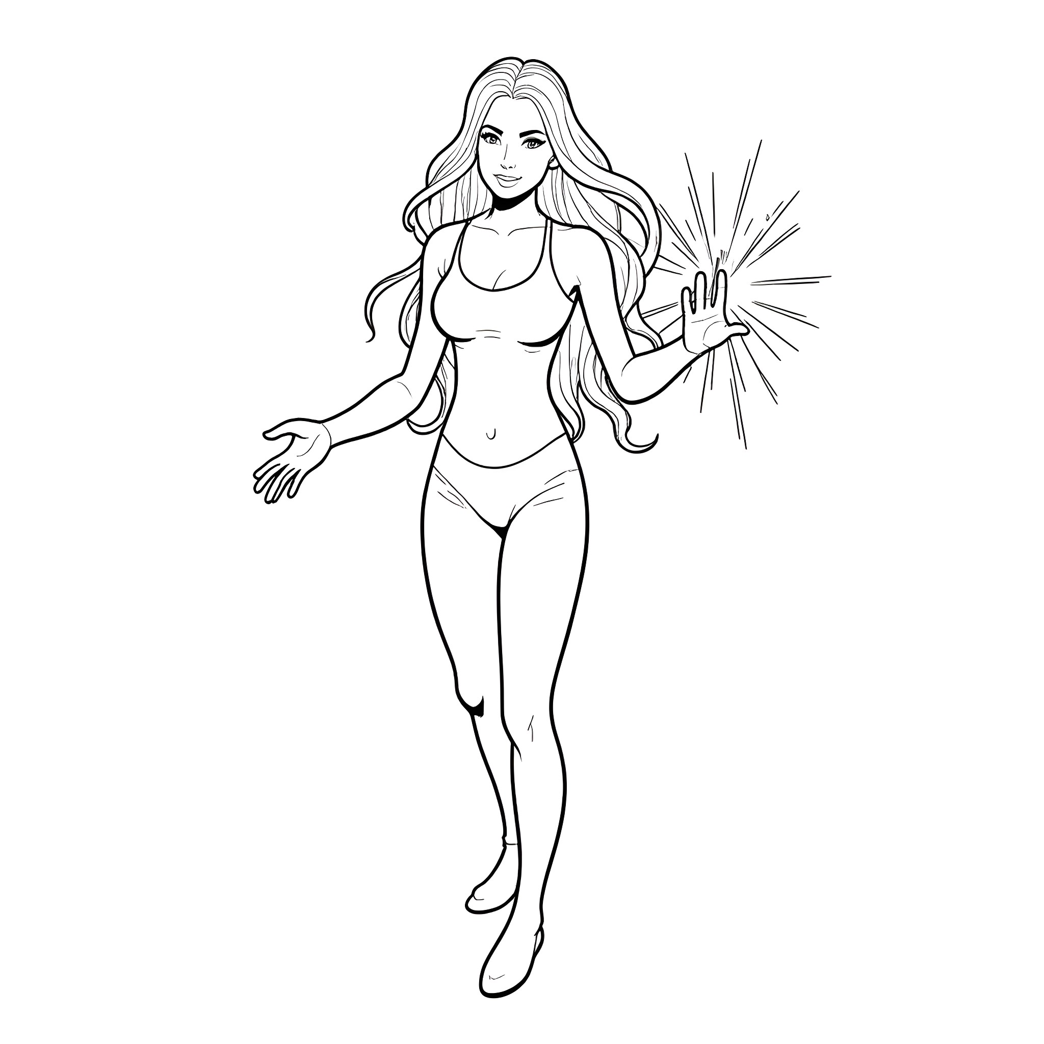 Piper demonstrating confidence and empowerment Coloring Page (free black-and-white line drawing printable PDF for all, from beginners to advanced learners, including children, teens, adults, and seniors)