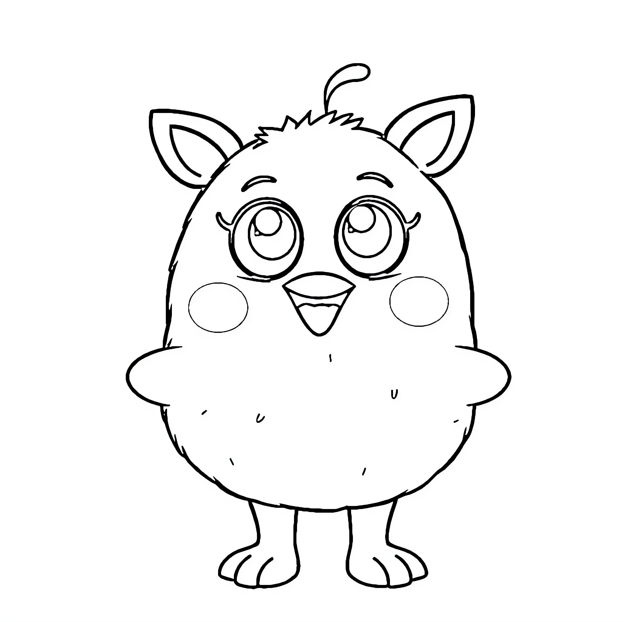 Flipje the adorable and curious creature Coloring Page (free black-and-white line drawing printable PDF for all, from beginners to advanced learners, including children, teens, adults, and seniors)
