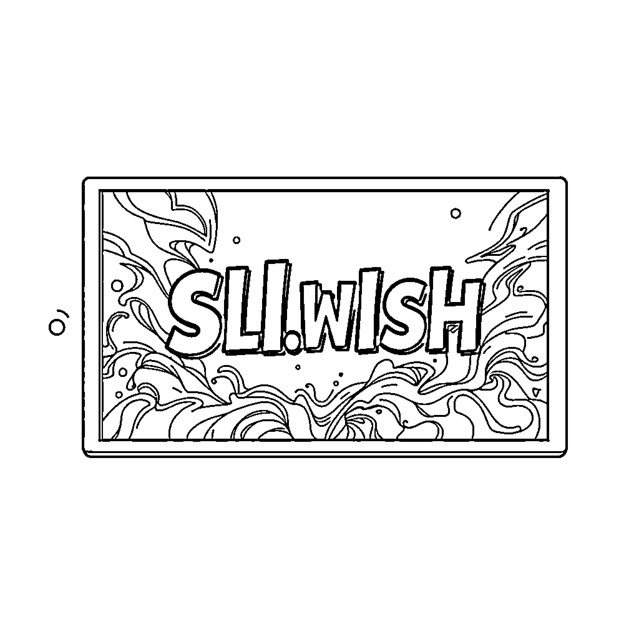 Splash Screen with Swirling Design Coloring Page (free black-and-white line drawing printable PDF for all, from beginners to advanced learners, including children, teens, adults, and seniors)