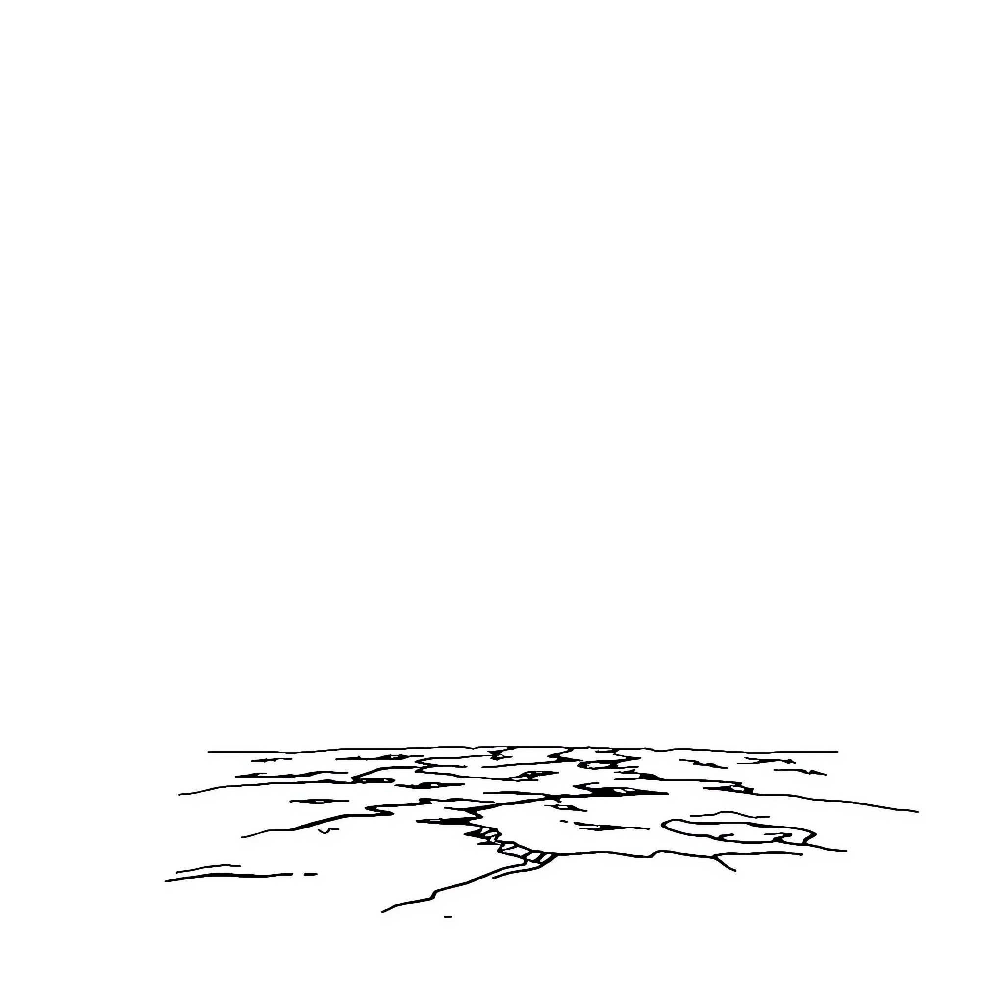 Void of distorted landscape Coloring Page (free black-and-white line drawing printable PDF for all, from beginners to advanced learners, including children, teens, adults, and seniors)