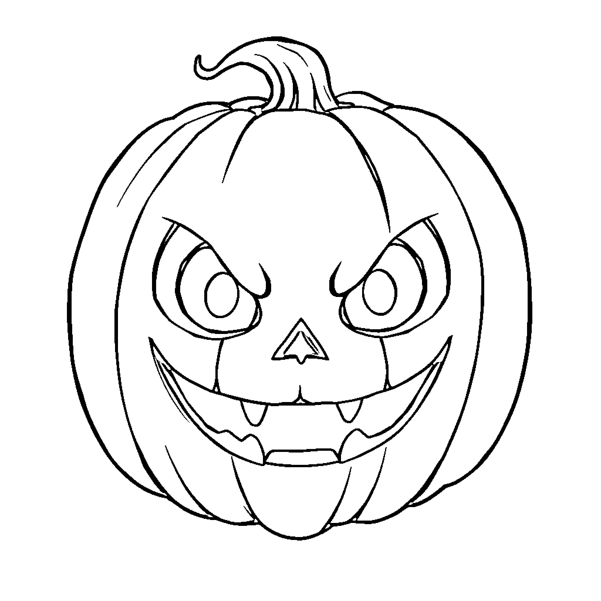 Jackal's Mischievous Pumpkin Expression Coloring Page (free black-and-white line drawing printable PDF for all, from beginners to advanced learners, including children, teens, adults, and seniors)