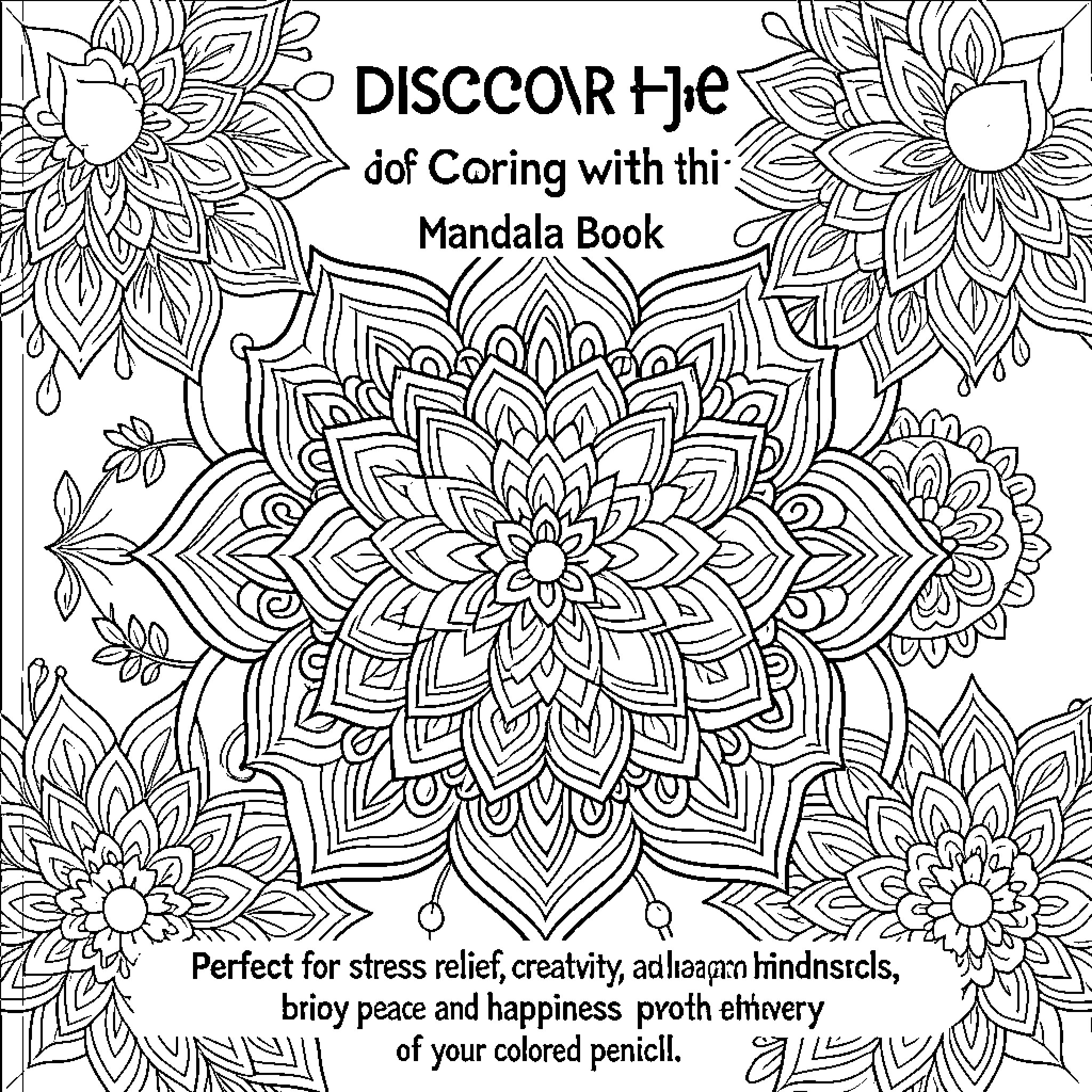 Mandala Book for Coping with Stress and Creativity Coloring Page (free black-and-white line drawing printable PDF for all, from beginners to advanced learners, including children, teens, adults, and seniors)