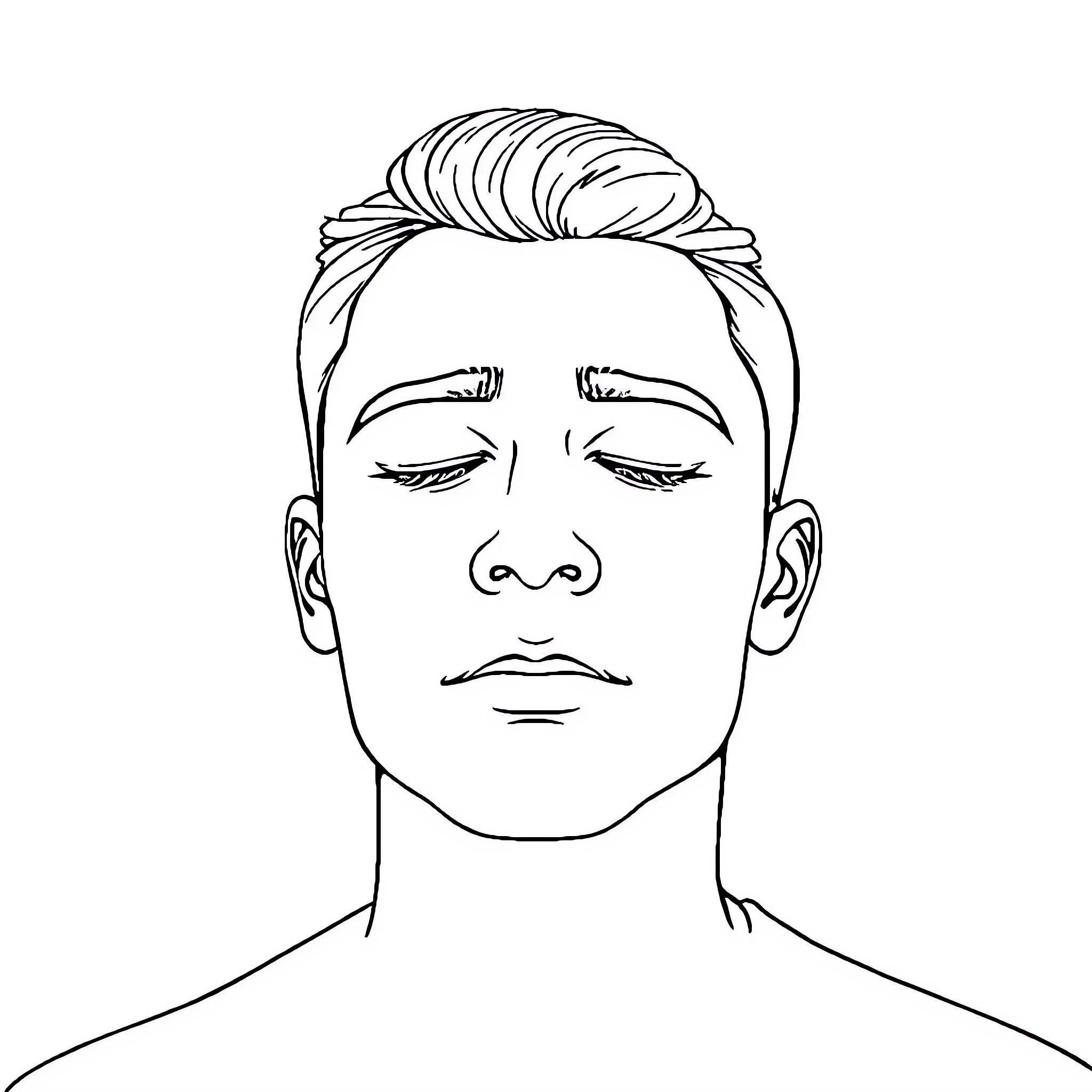 Sober Reflection in a Quiet Moment Coloring Page (free black-and-white line drawing printable PDF for all, from beginners to advanced learners, including children, teens, adults, and seniors)