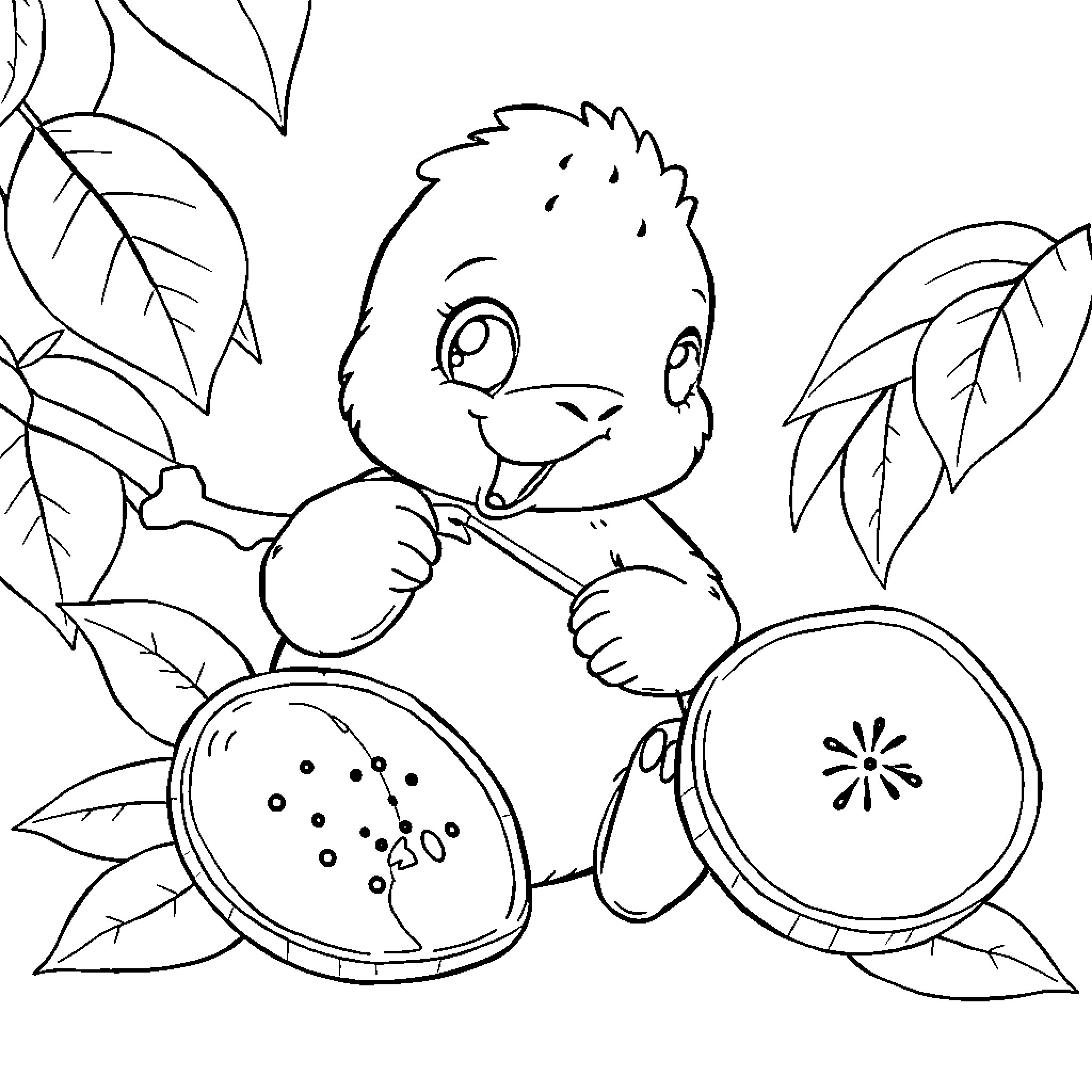 Labubu playing with drums in the nature Coloring Page (free black-and-white line drawing printable PDF for all, from beginners to advanced learners, including children, teens, adults, and seniors)