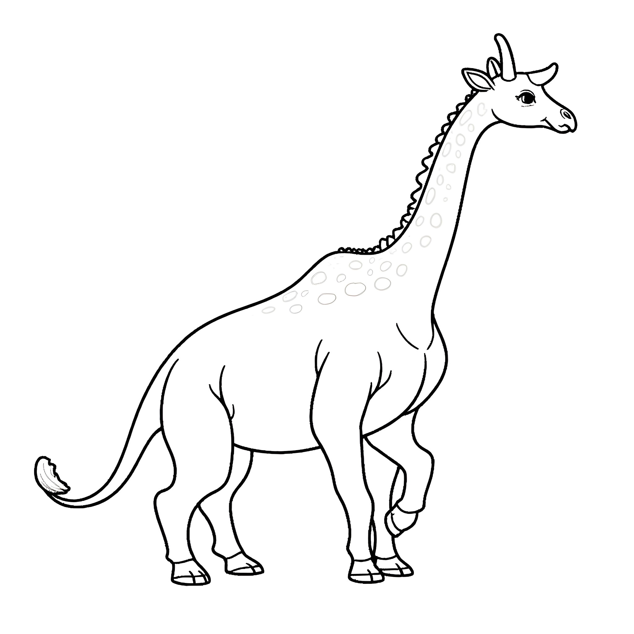 Triceratops standing proudly in the wild Coloring Page (free black-and-white line drawing printable PDF for all, from beginners to advanced learners, including children, teens, adults, and seniors)