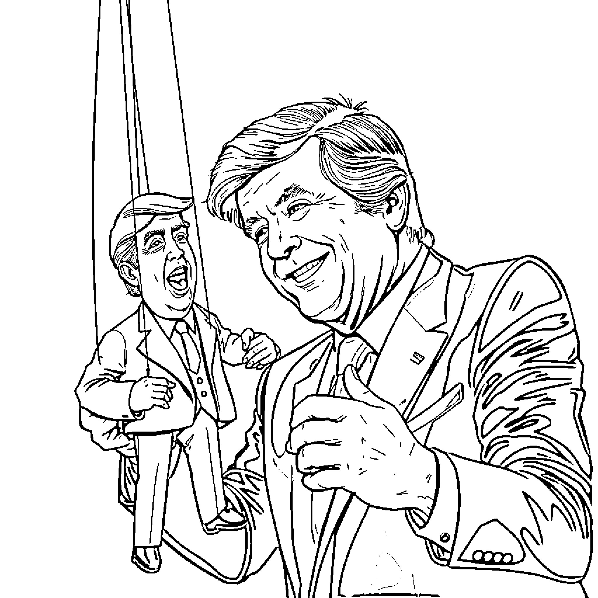 Mark Carney in professional attire speaking animatedly Coloring Page (free black-and-white line drawing printable PDF for all, from beginners to advanced learners, including children, teens, adults, and seniors)
