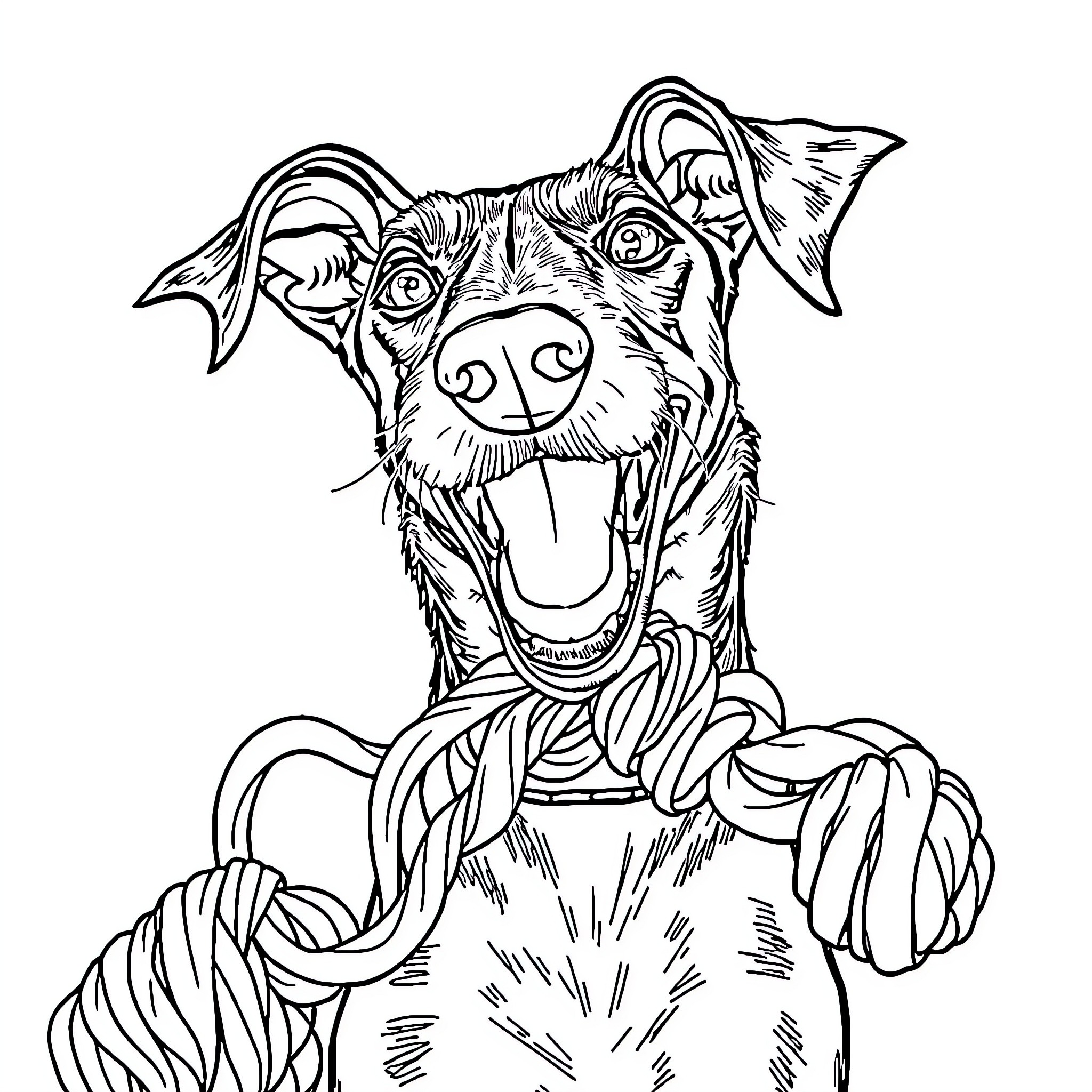 Italian Greyhound Sitting Happily Coloring Page (free black-and-white line drawing printable PDF for all, from beginners to advanced learners, including children, teens, adults, and seniors)