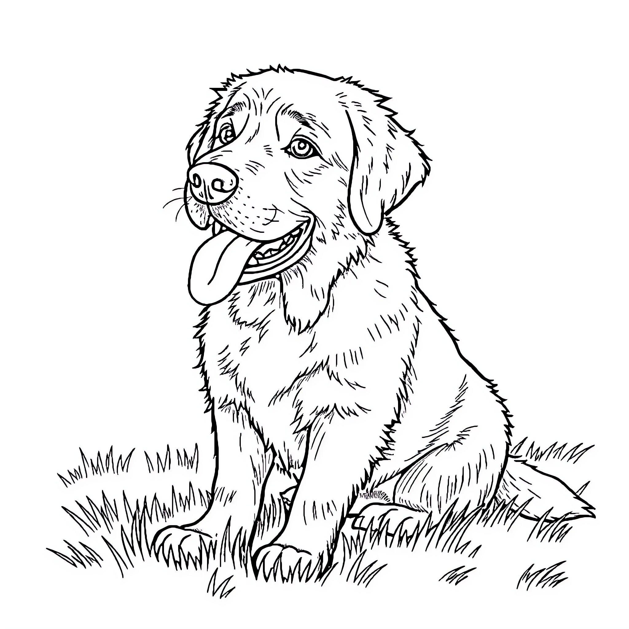 Labubu, the happy and playful puppy Coloring Page (free black-and-white line drawing printable PDF for all, from beginners to advanced learners, including children, teens, adults, and seniors)