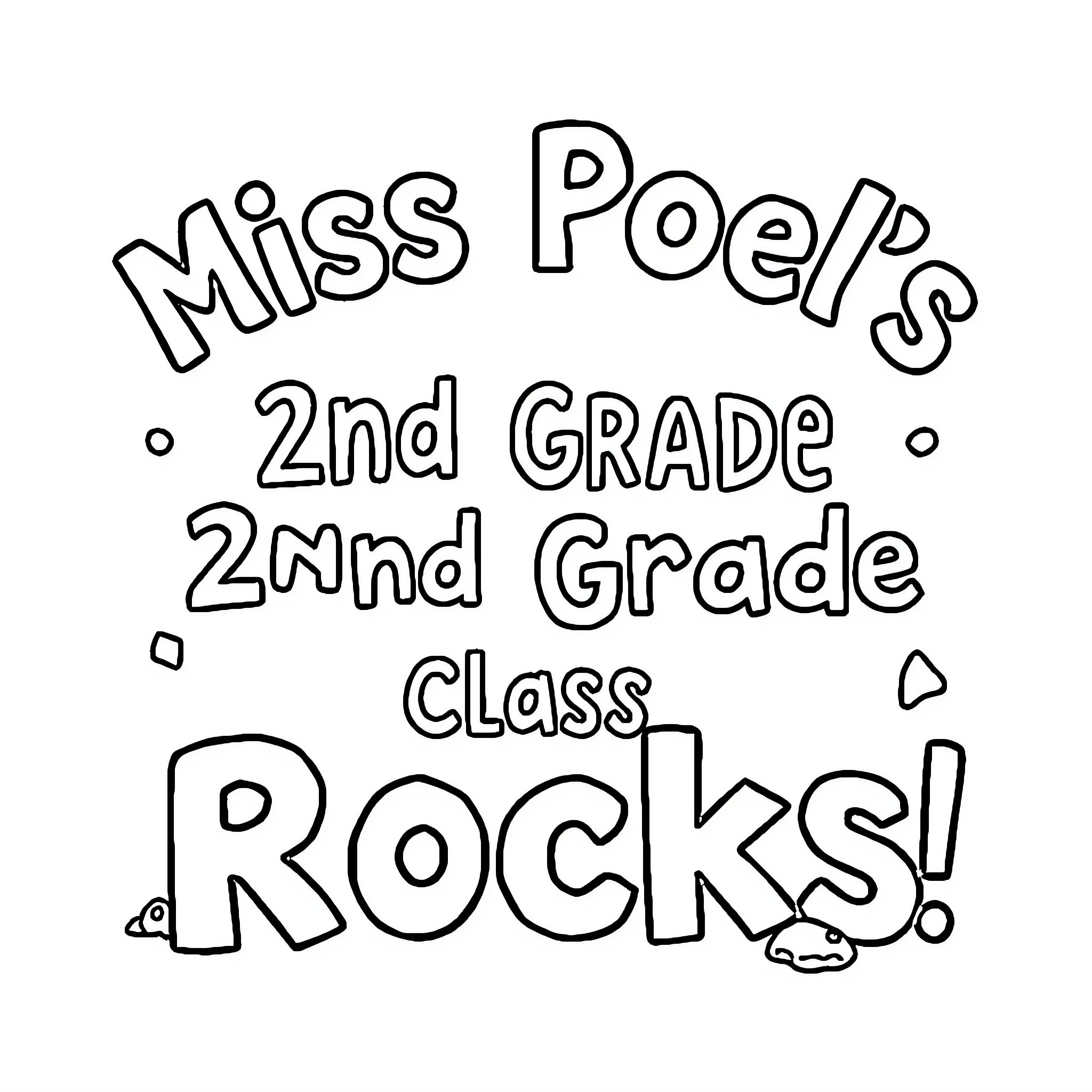 Back to School: 2nd Grade Class Celebrates Coloring Page (free black-and-white line drawing printable PDF for all, from beginners to advanced learners, including children, teens, adults, and seniors)