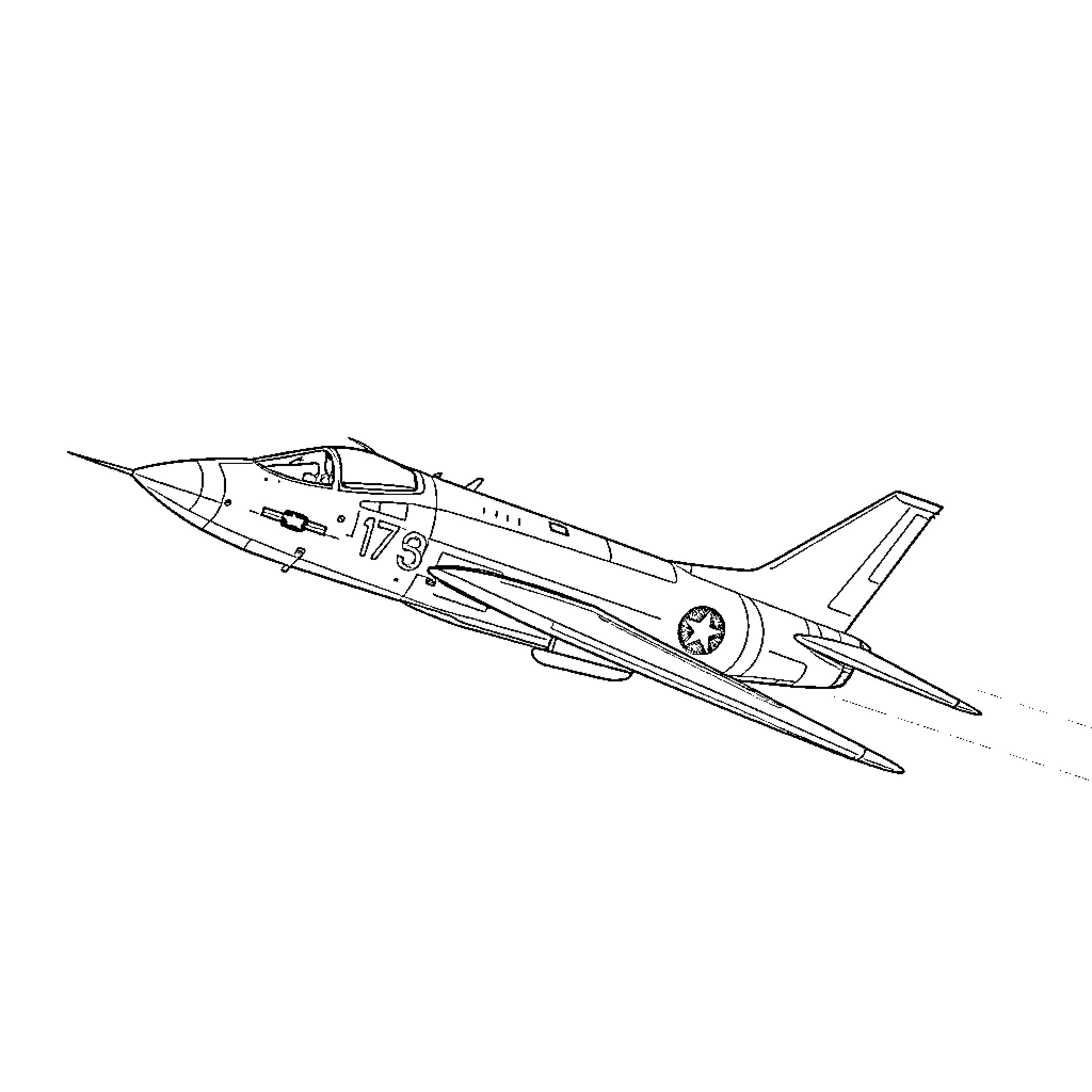 Me 262 jet fighter in flight Coloring Page (free black-and-white line drawing printable PDF for all, from beginners to advanced learners, including children, teens, adults, and seniors)