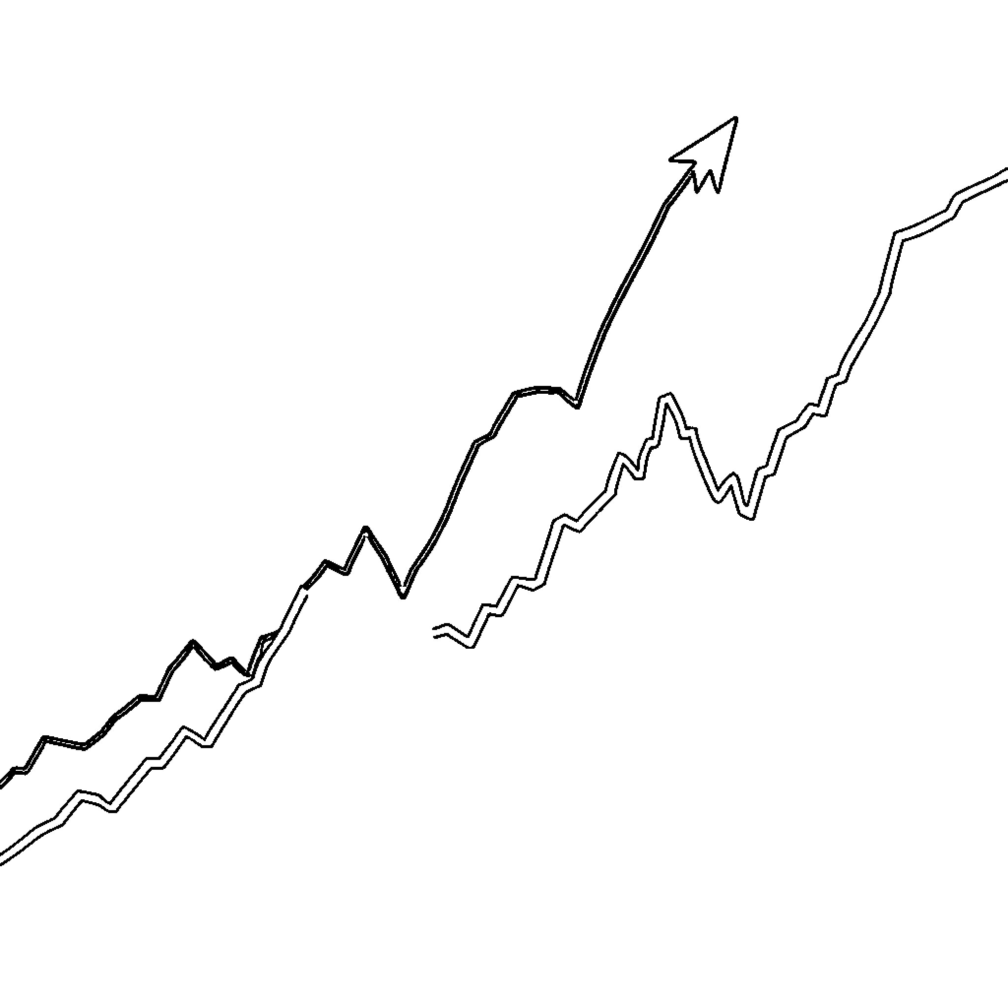 Xrp upward trending line graph showing growth Coloring Page (free black-and-white line drawing printable PDF for all, from beginners to advanced learners, including children, teens, adults, and seniors)