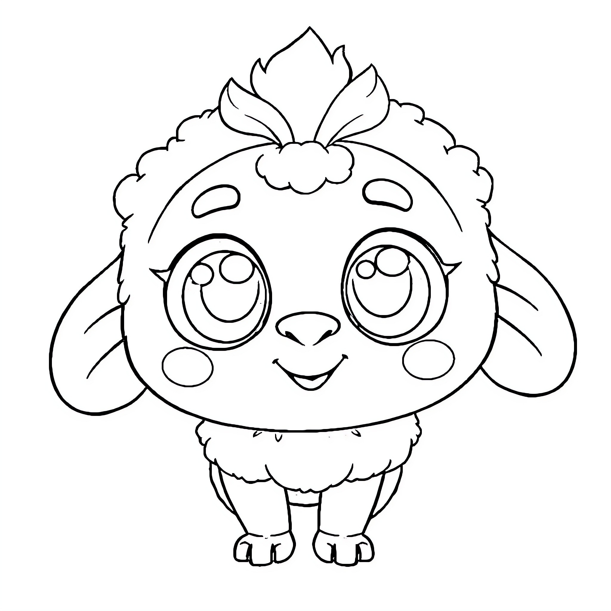 Labubu the cute and cuddly creature Coloring Page (free black-and-white line drawing printable PDF for all, from beginners to advanced learners, including children, teens, adults, and seniors)