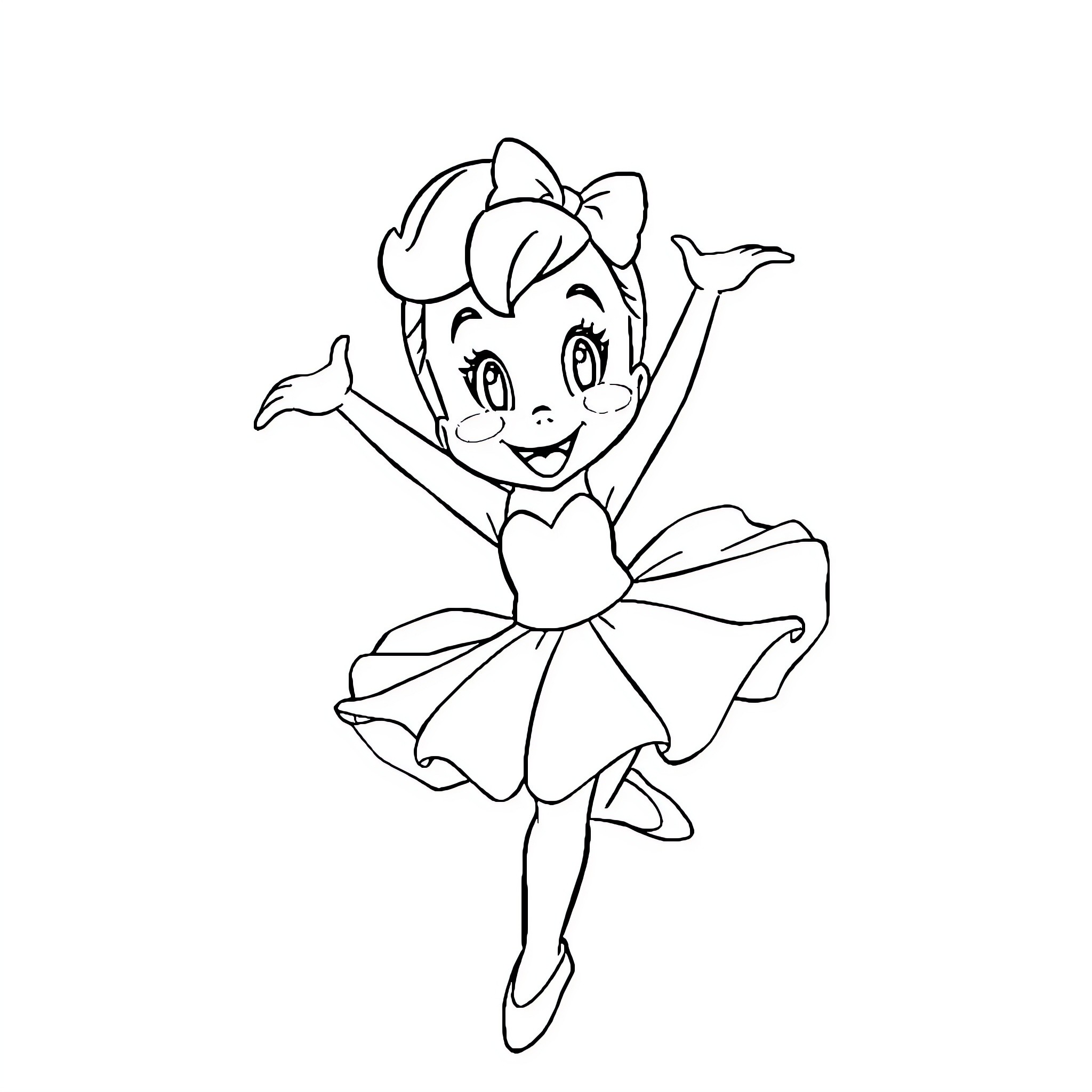 Macron dancing joyfully in a dress Coloring Page (free black-and-white line drawing printable PDF for all, from beginners to advanced learners, including children, teens, adults, and seniors)