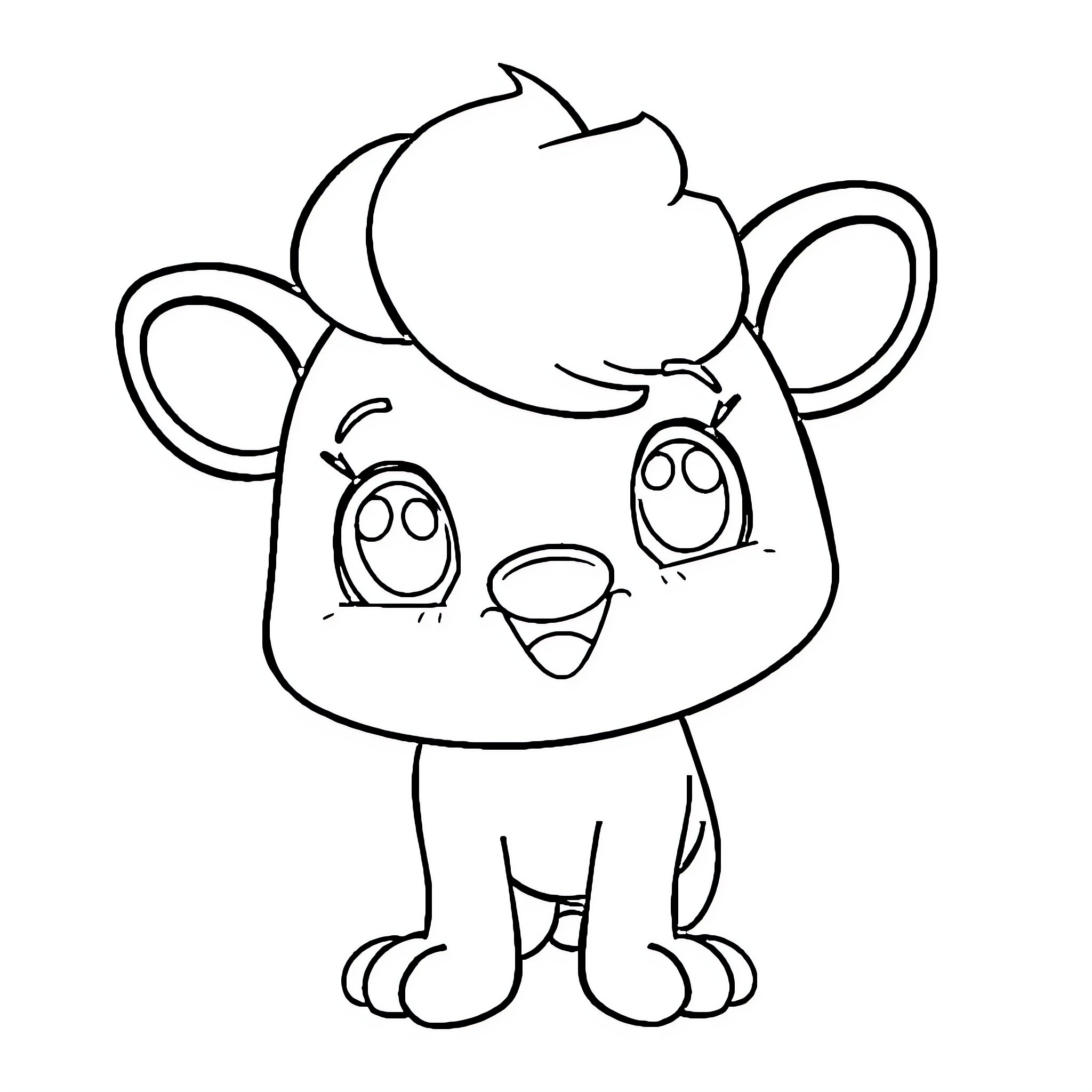 Leffy the Curious Critter Coloring Page (free black-and-white line drawing printable PDF for all, from beginners to advanced learners, including children, teens, adults, and seniors)