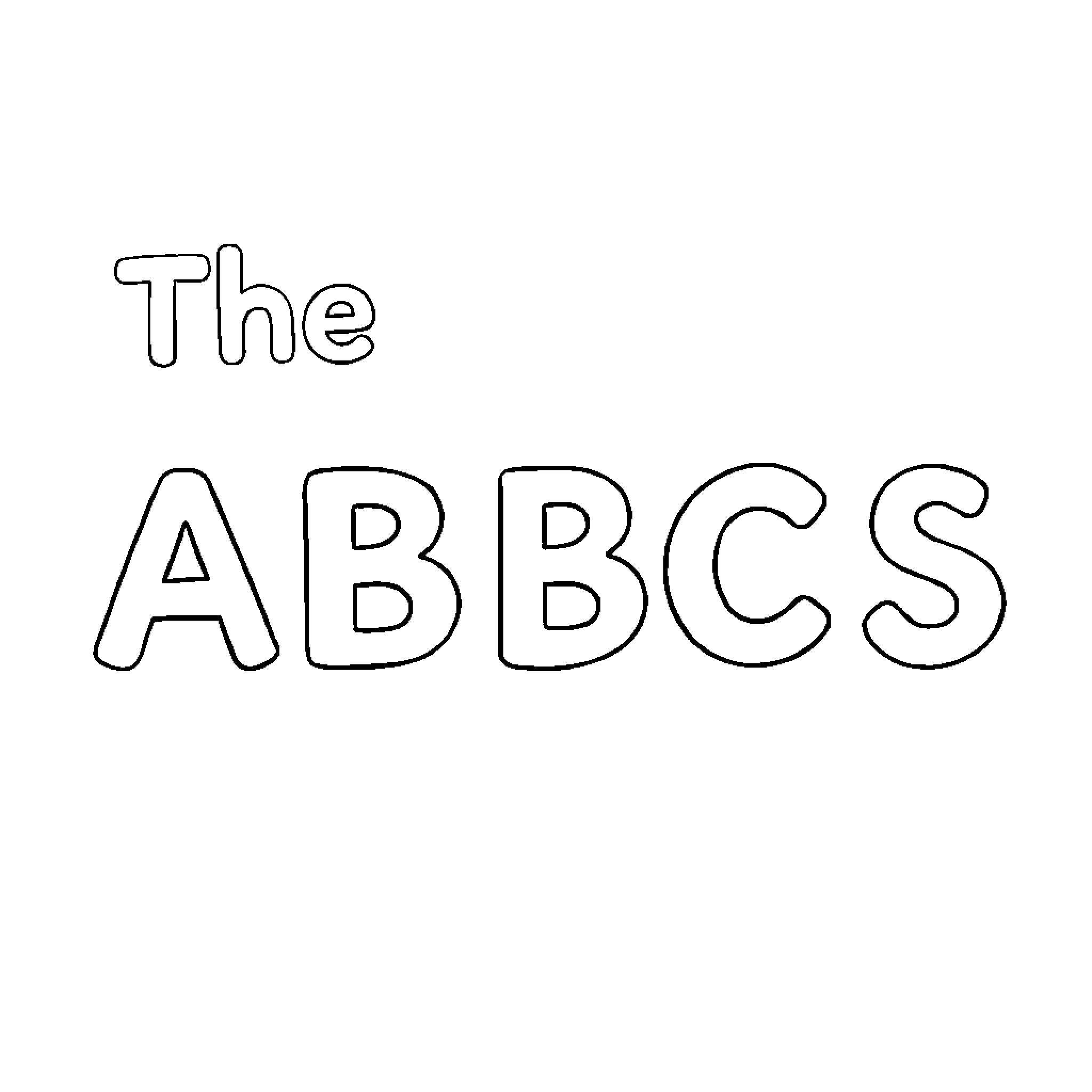 ABC Alphabet Lettering Coloring Page (free black-and-white line drawing printable PDF for all, from beginners to advanced learners, including children, teens, adults, and seniors)