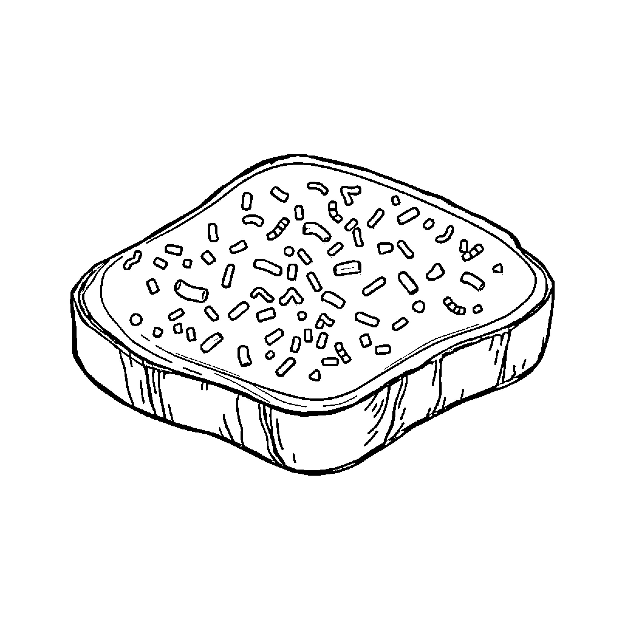 Sprinkles on a Delightful Treat Coloring Page (free black-and-white line drawing printable PDF for all, from beginners to advanced learners, including children, teens, adults, and seniors)