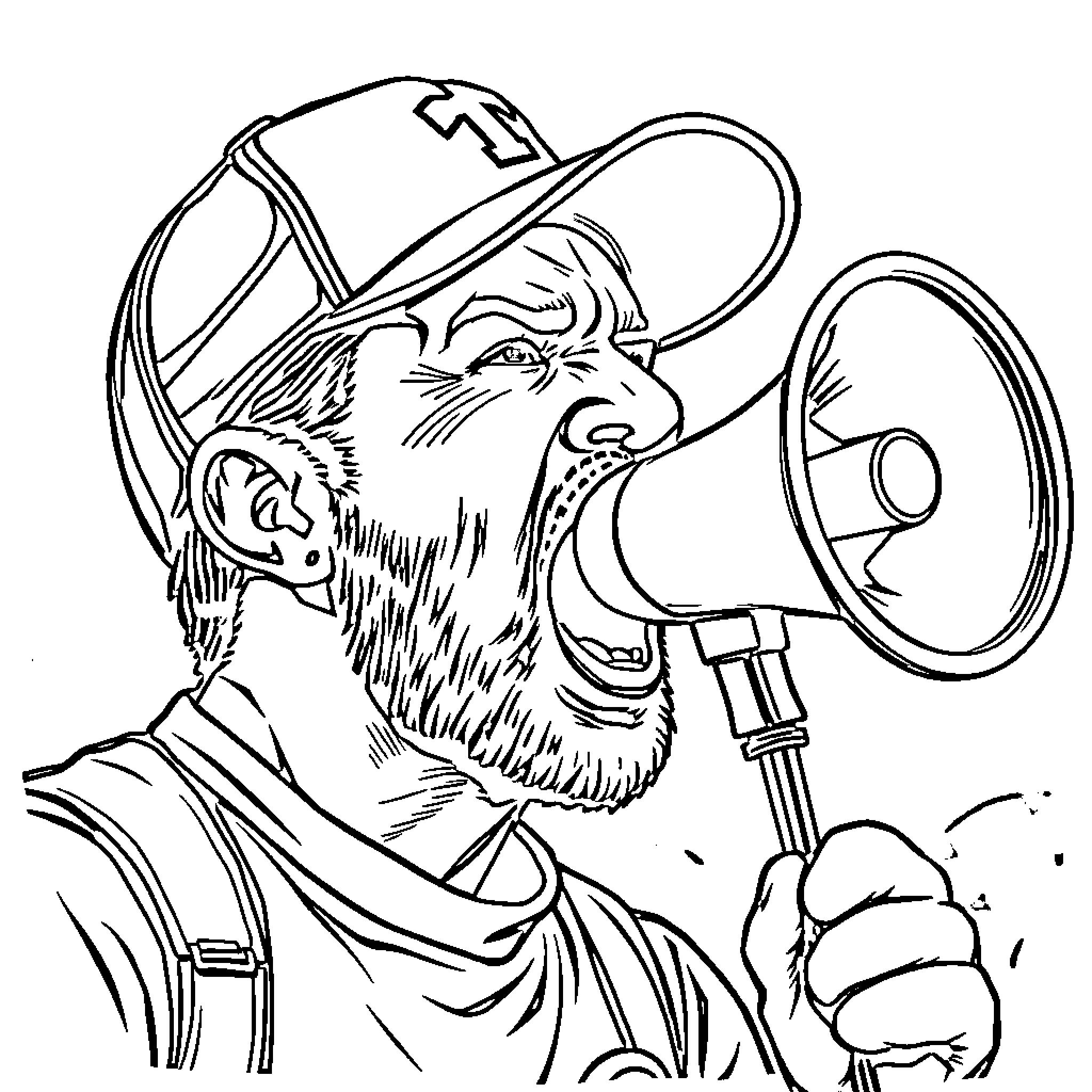 Football Ultras Passionately Supporting Their Team Coloring Page (free black-and-white line drawing printable PDF for all, from beginners to advanced learners, including children, teens, adults, and seniors)