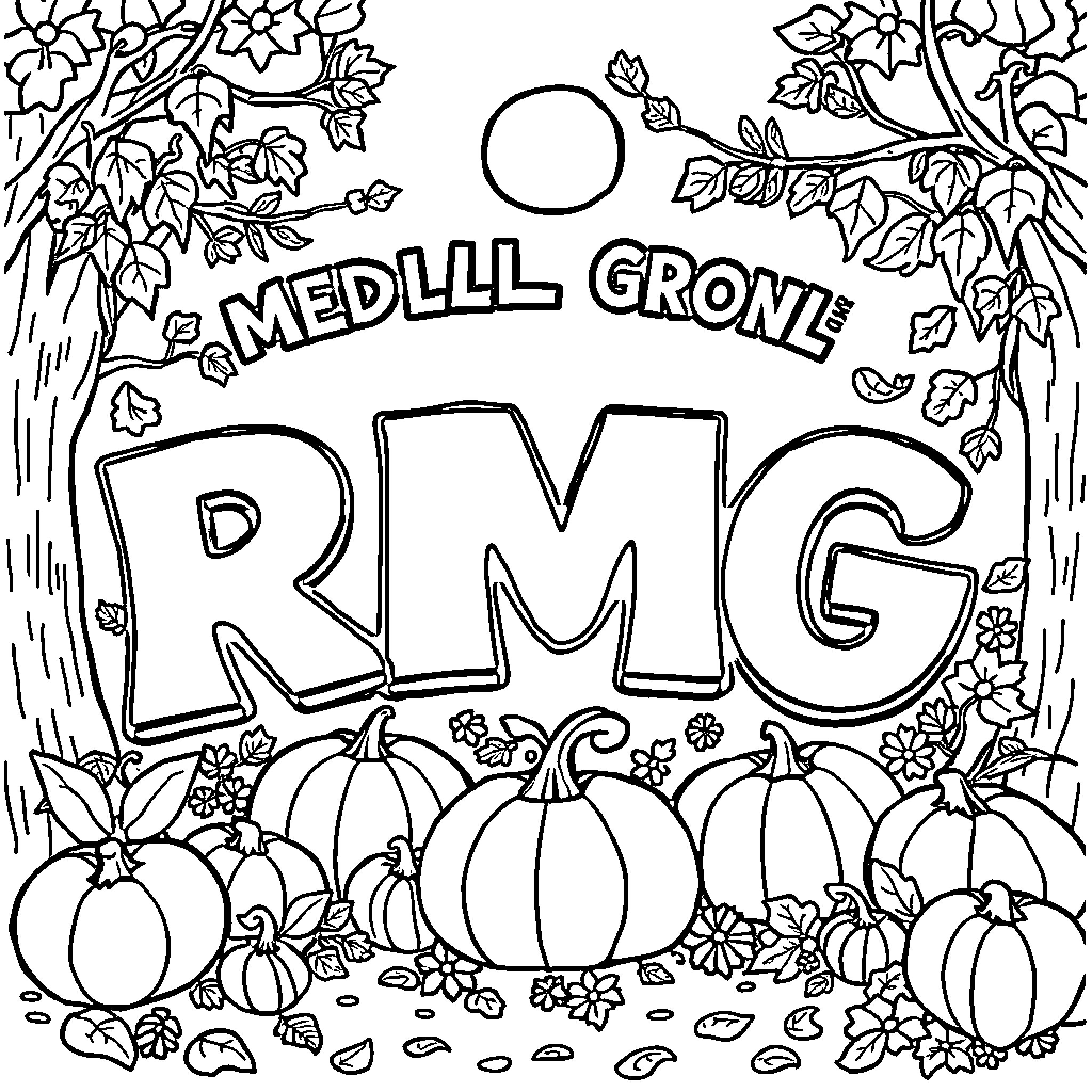 Festival of Autumn Nature's Abundance and Harvest Coloring Page (free black-and-white line drawing printable PDF for all, from beginners to advanced learners, including children, teens, adults, and seniors)