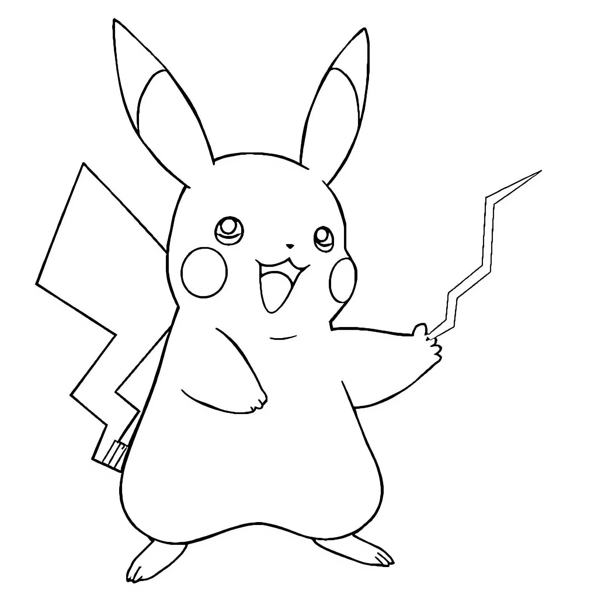 Pikachu enjoying a book Coloring Page (free black-and-white line drawing printable PDF for all, from beginners to advanced learners, including children, teens, adults, and seniors)