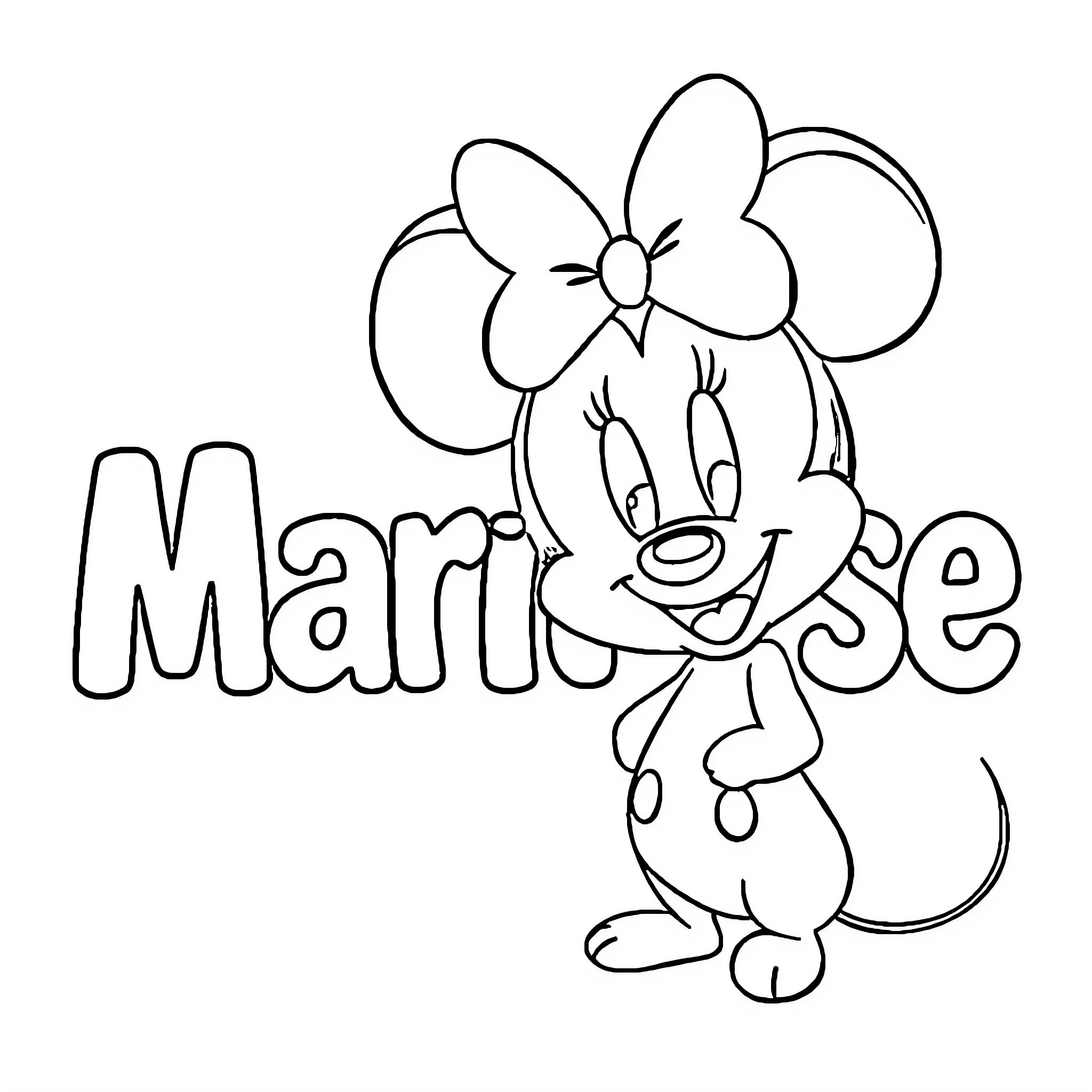 Mariajose winking and smiling cheerfully Coloring Page (free black-and-white line drawing printable PDF for all, from beginners to advanced learners, including children, teens, adults, and seniors)
