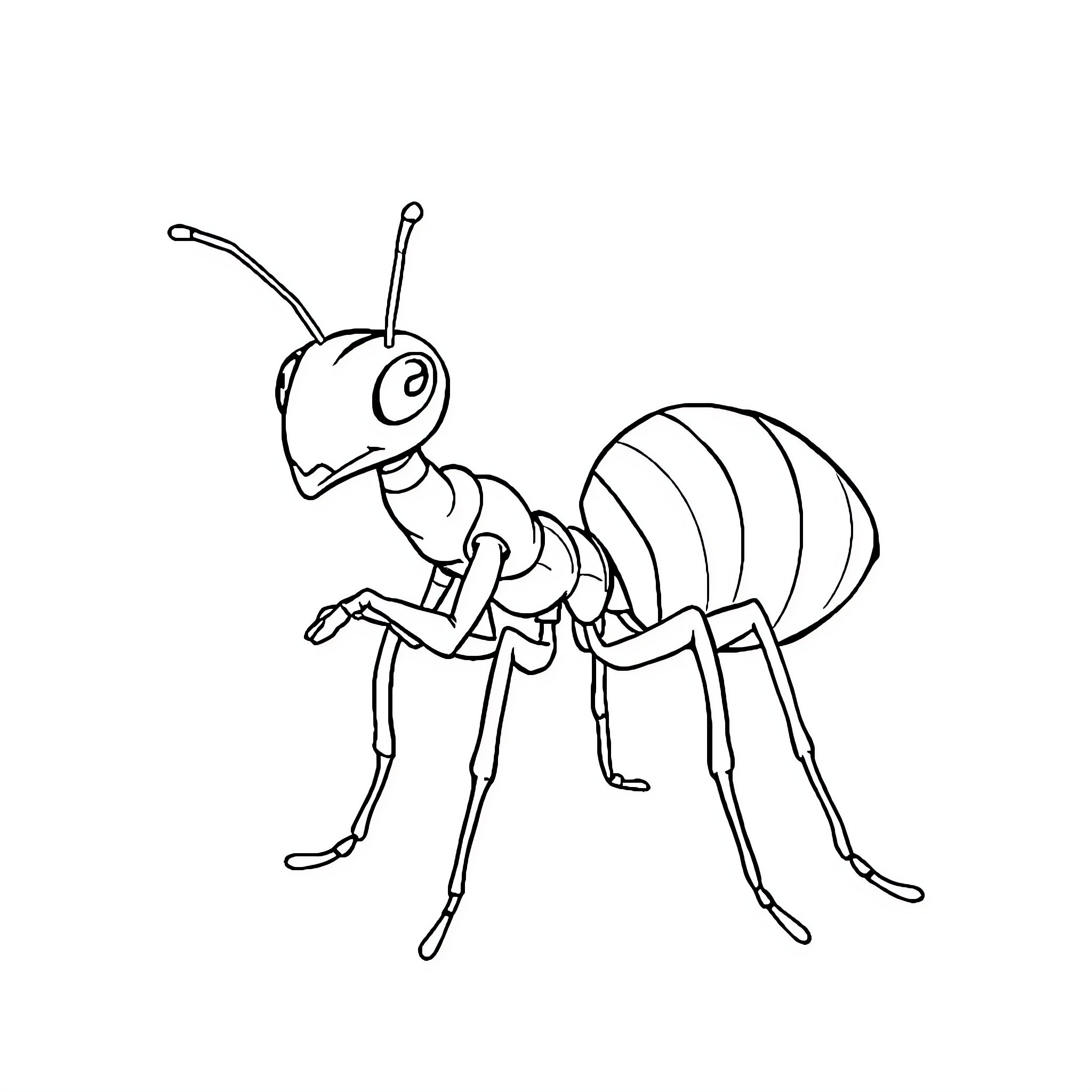 Ant carrying large object Coloring Page (free black-and-white line drawing printable PDF for all, from beginners to advanced learners, including children, teens, adults, and seniors)
