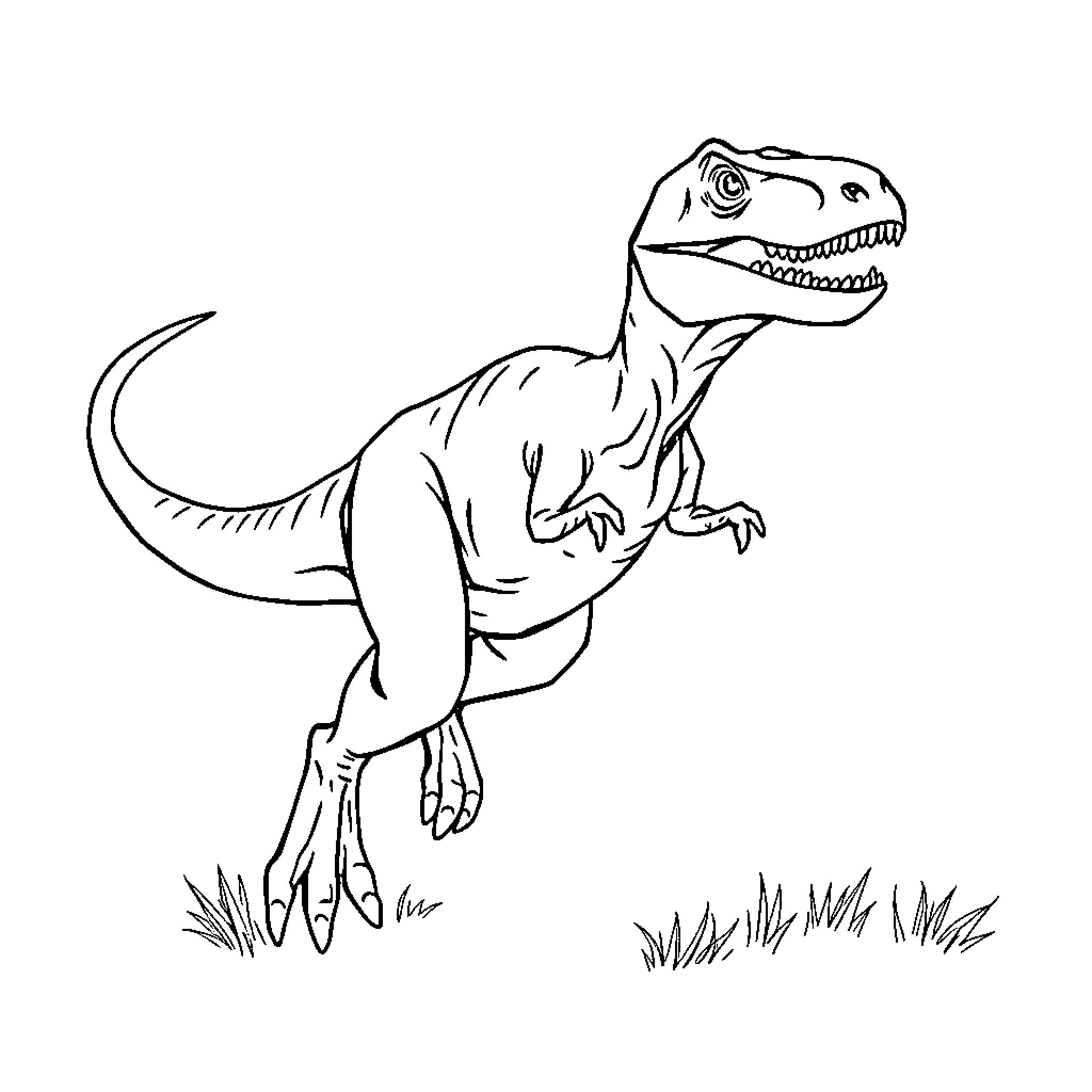 Velociraptor roaming the prehistoric landscape Coloring Page (free black-and-white line drawing printable PDF for all, from beginners to advanced learners, including children, teens, adults, and seniors)
