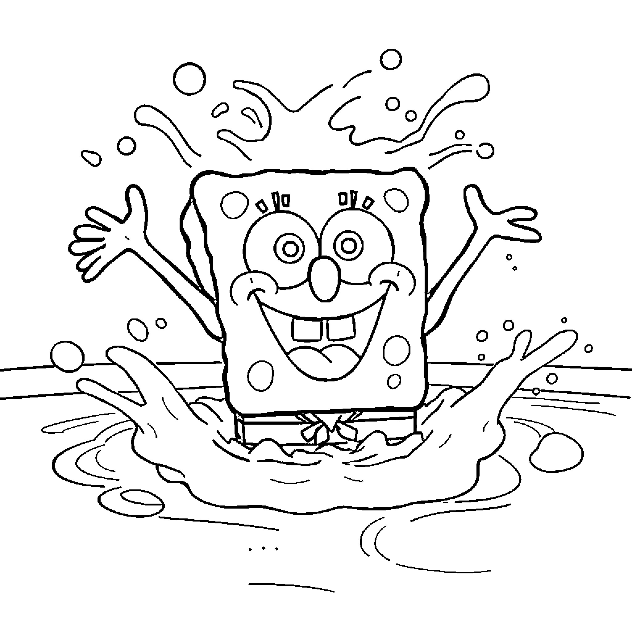 Bob's Joyful Underwater Adventure Coloring Page (free black-and-white line drawing printable PDF for all, from beginners to advanced learners, including children, teens, adults, and seniors)