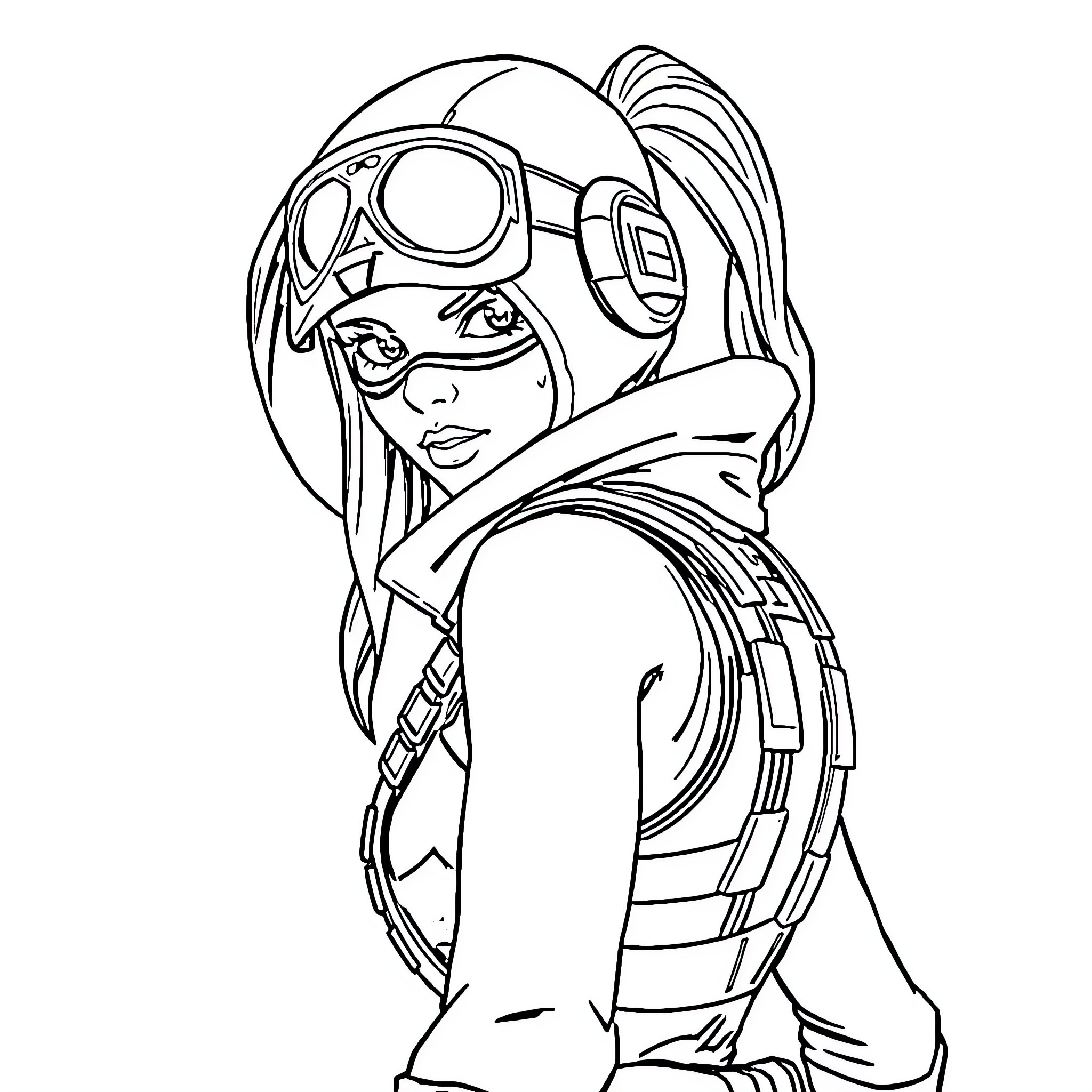 Renegade Raider Ready for Action Coloring Page (free black-and-white line drawing printable PDF for all, from beginners to advanced learners, including children, teens, adults, and seniors)