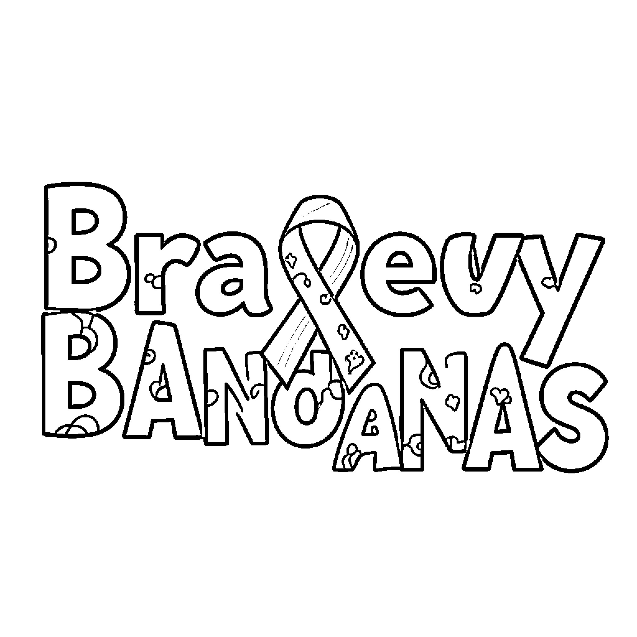 Bravery Against Bananas Coloring Page (free black-and-white line drawing printable PDF for all, from beginners to advanced learners, including children, teens, adults, and seniors)