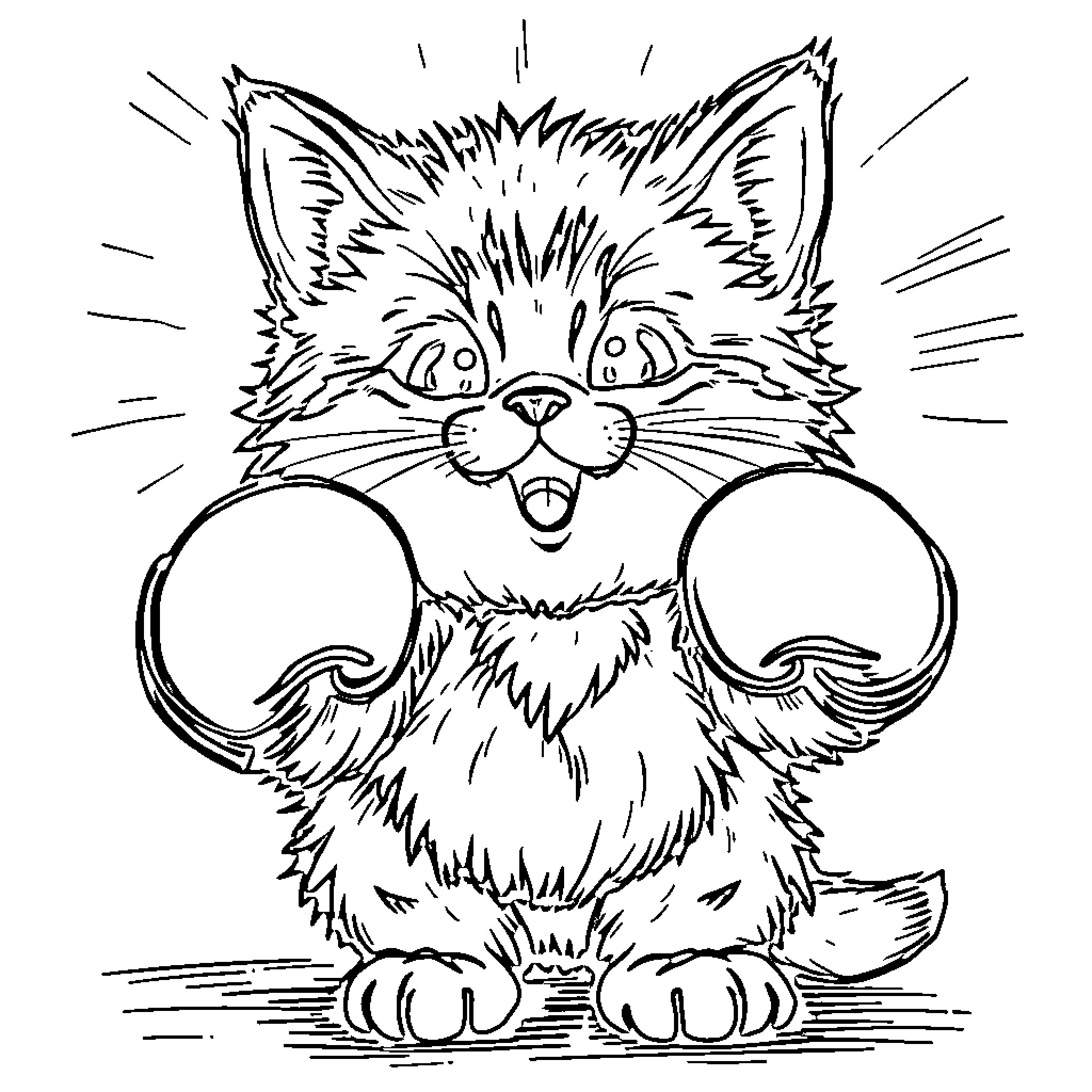 Cat wearing funny glasses Coloring Page (free black-and-white line drawing printable PDF for all, from beginners to advanced learners, including children, teens, adults, and seniors)