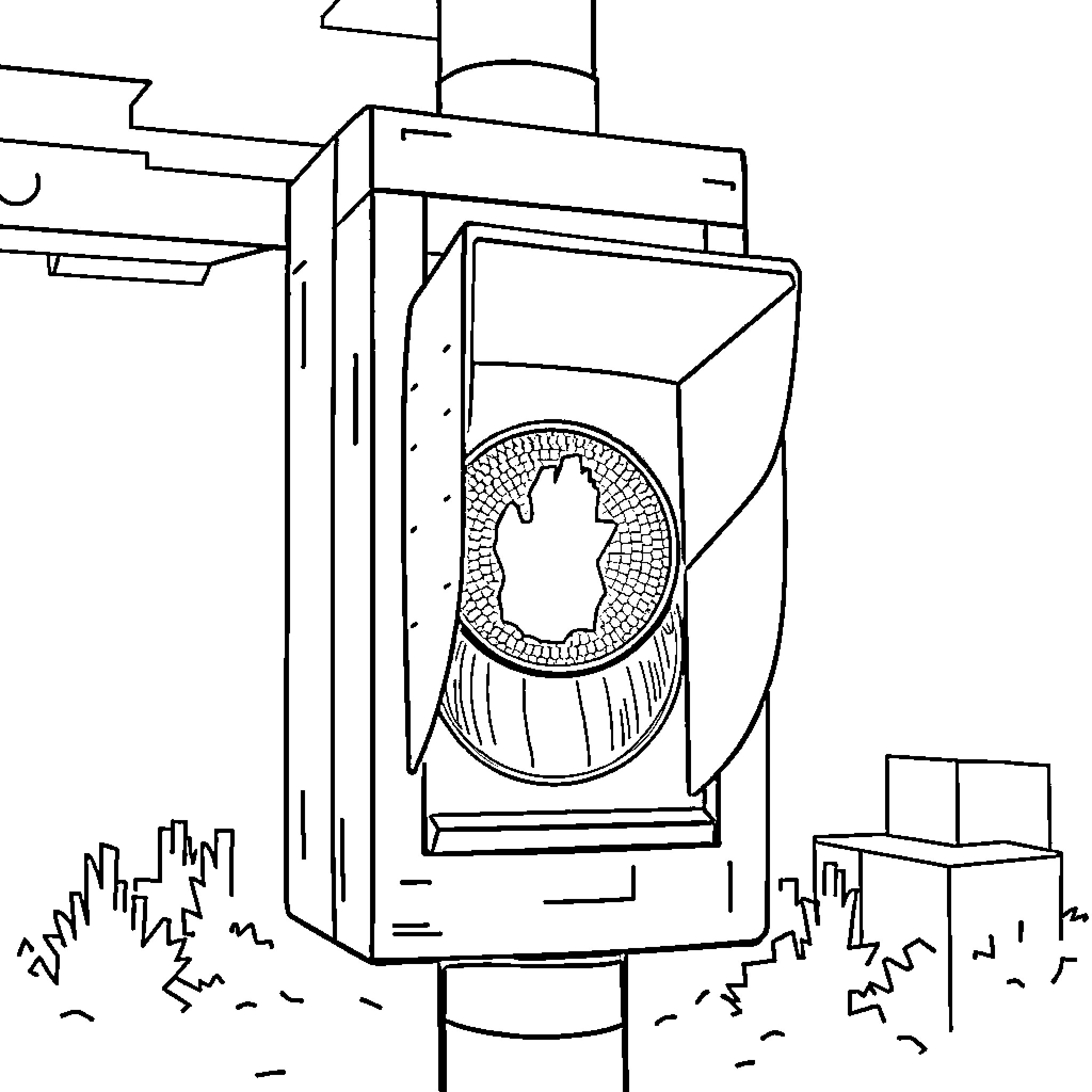 Train Signal Box Controlling Railway Traffic Coloring Page (free black-and-white line drawing printable PDF for all, from beginners to advanced learners, including children, teens, adults, and seniors)