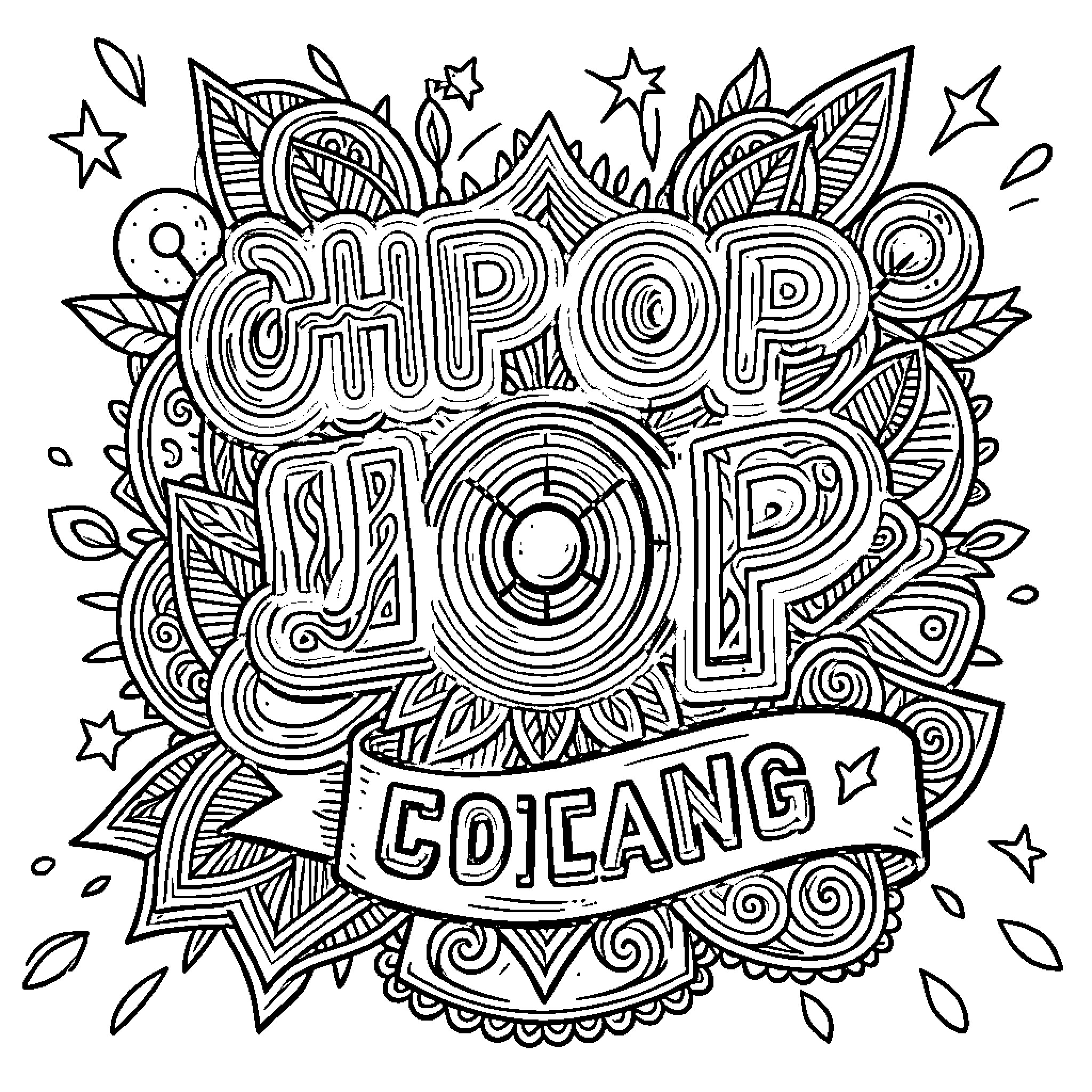 Stitch featuring artful expressions and vibrant patterns Coloring Page (free black-and-white line drawing printable PDF for all, from beginners to advanced learners, including children, teens, adults, and seniors)