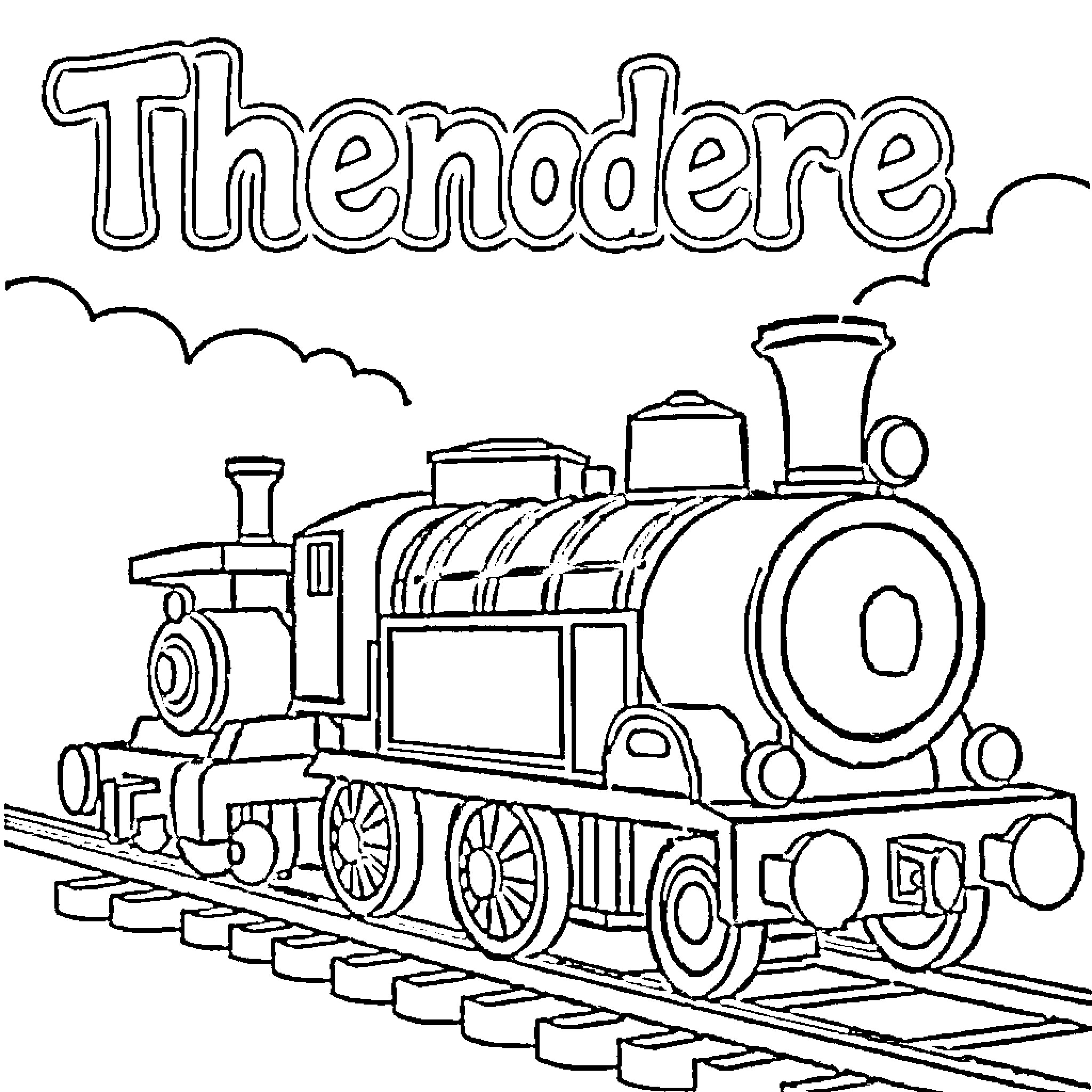 Theodore's Magical Train Journey Coloring Page (free black-and-white line drawing printable PDF for all, from beginners to advanced learners, including children, teens, adults, and seniors)