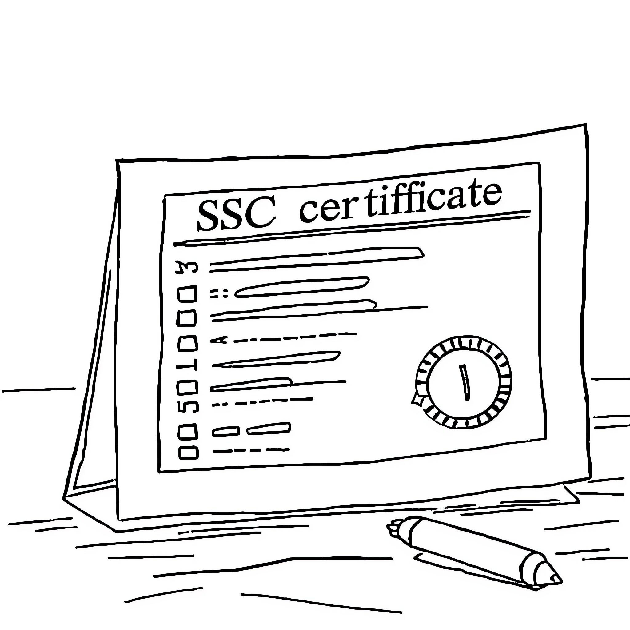 Certificate of Student's Academic Achievement Coloring Page (free black-and-white line drawing printable PDF for all, from beginners to advanced learners, including children, teens, adults, and seniors)